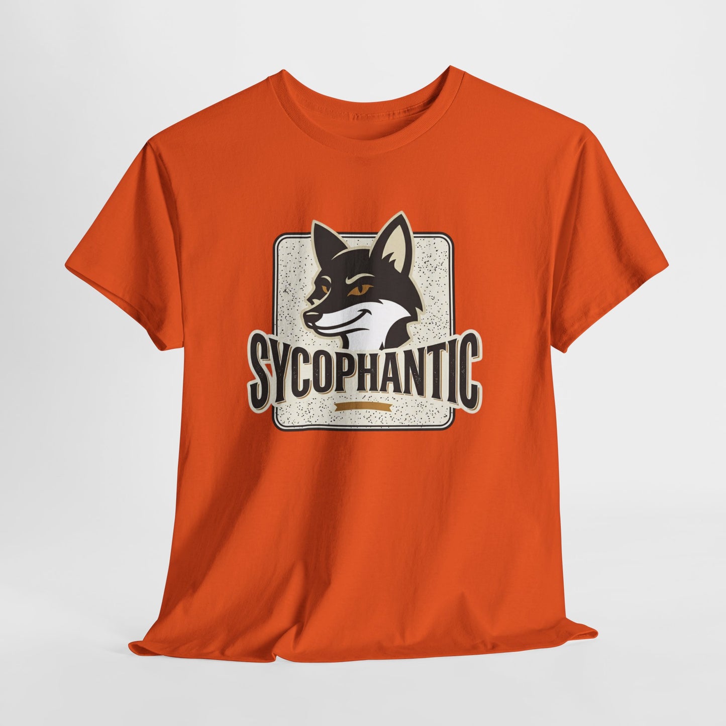 Sycophantic Fox Graphic Tee — Retro Animal Logo T-Shirt