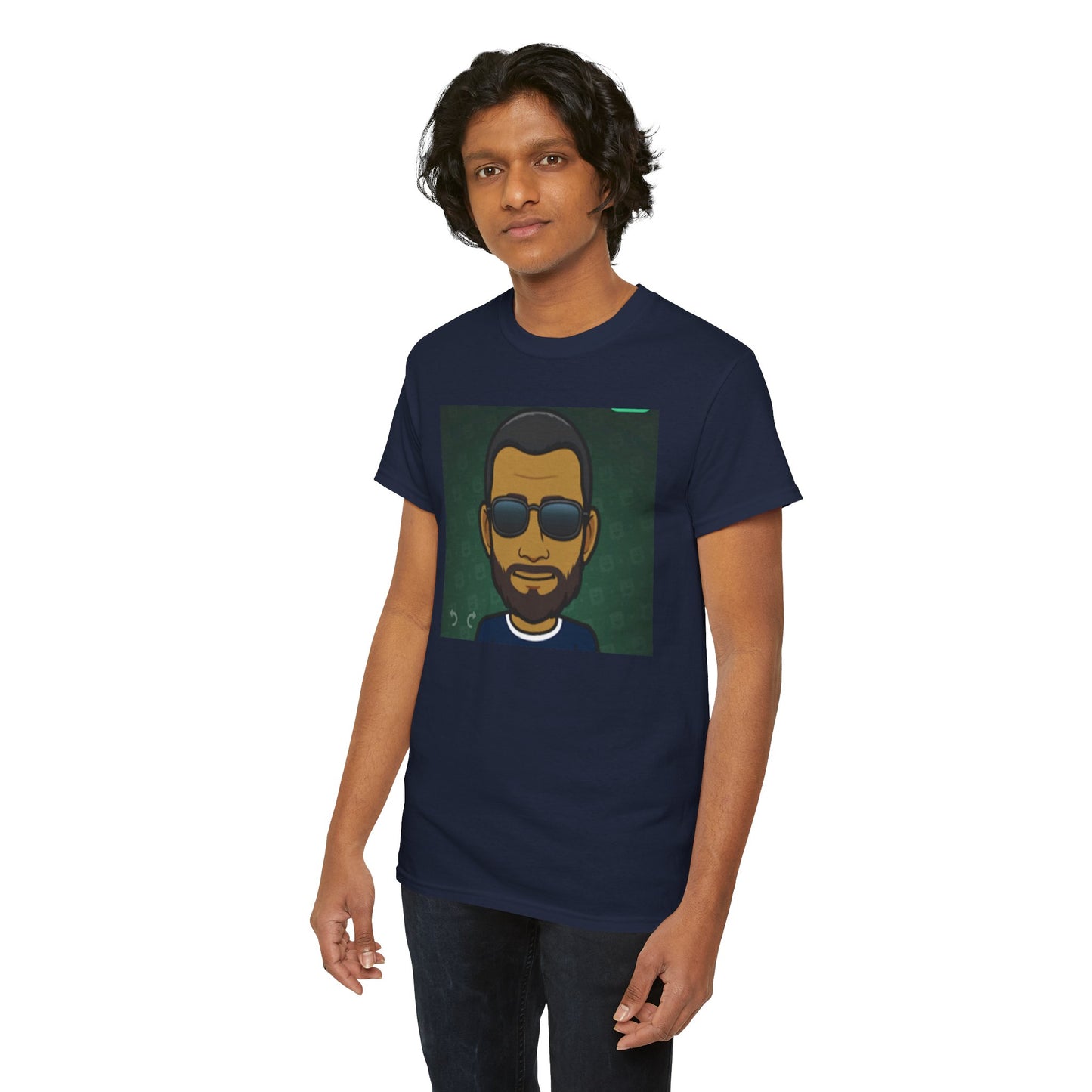 Bitmoji Portrait Tee — Cool Sunglasses Avatar Graphic T-Shirt Printify