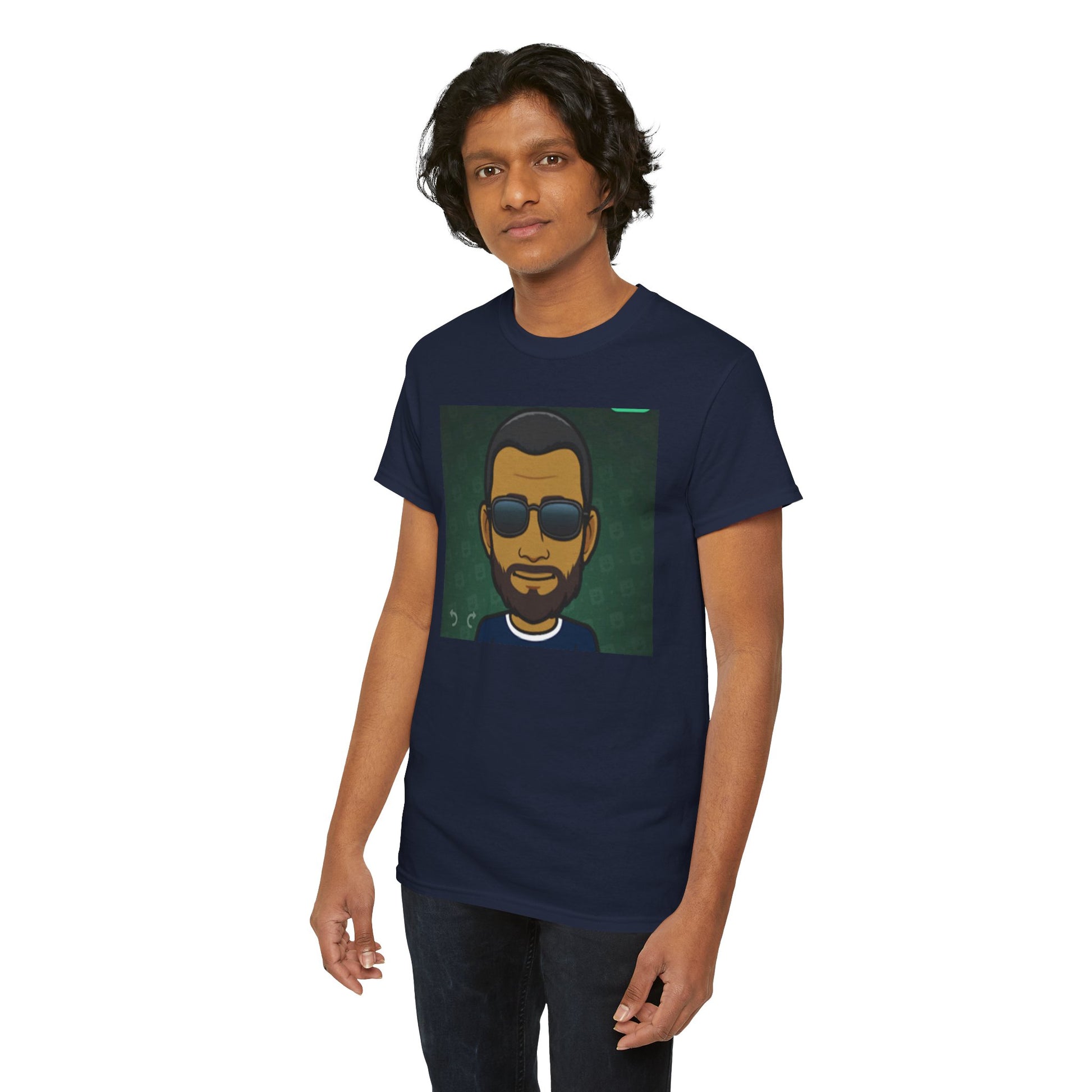Bitmoji Portrait Tee — Cool Sunglasses Avatar Graphic T-Shirt Printify