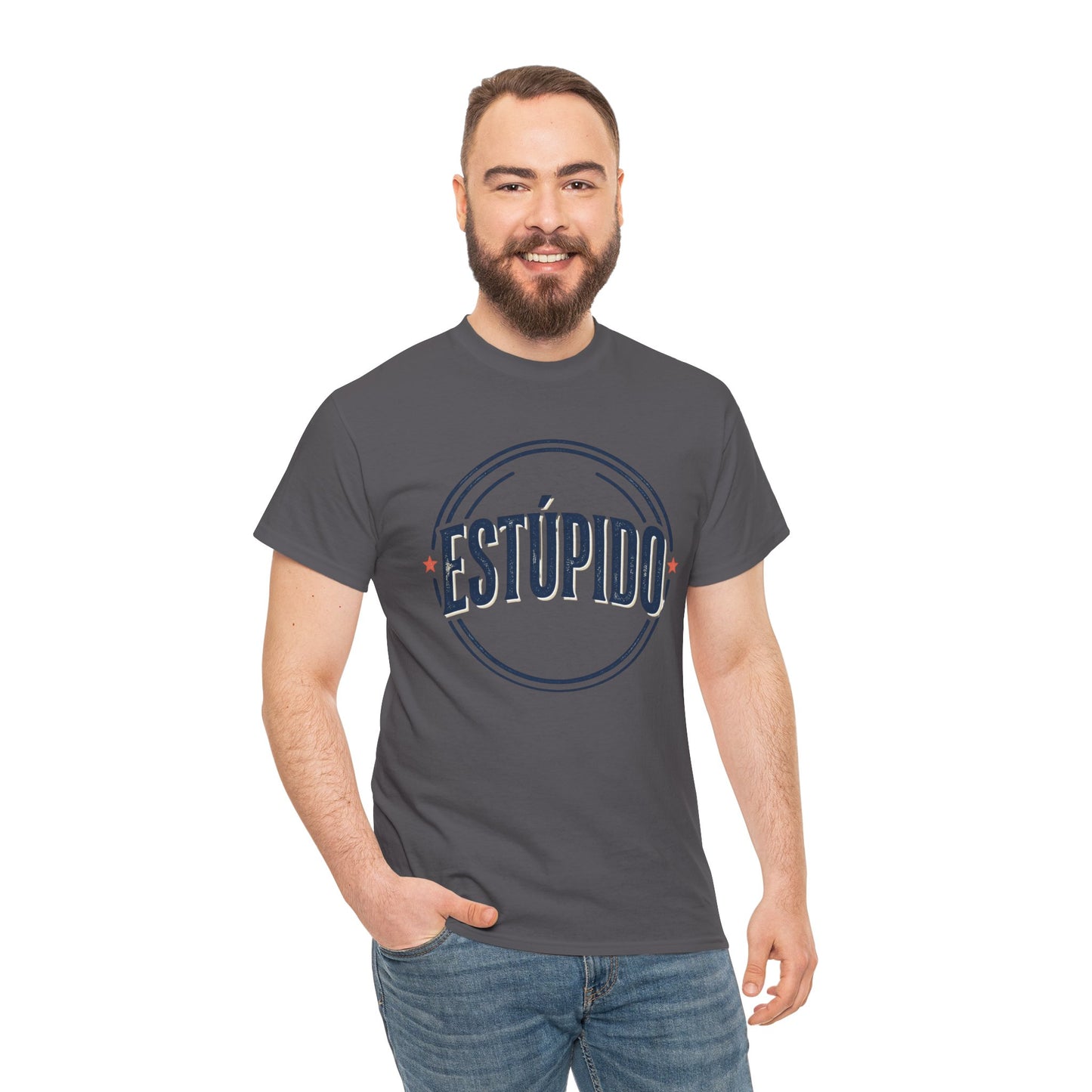 ESTÚPIDO Circle Logo Graphic Tee (Spanish Funny Statement)