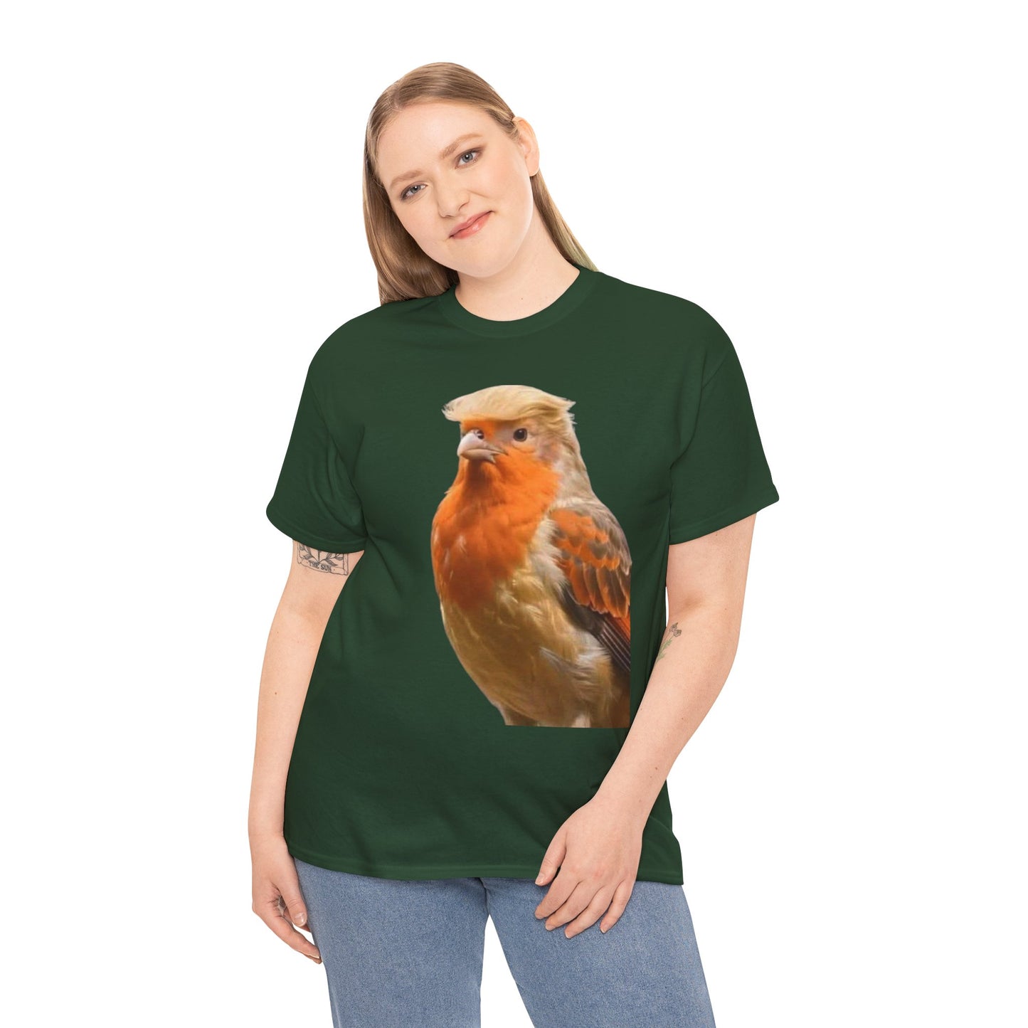 Robin Illustration T-Shirt — Cute Red-Breast Bird Graphic Tee