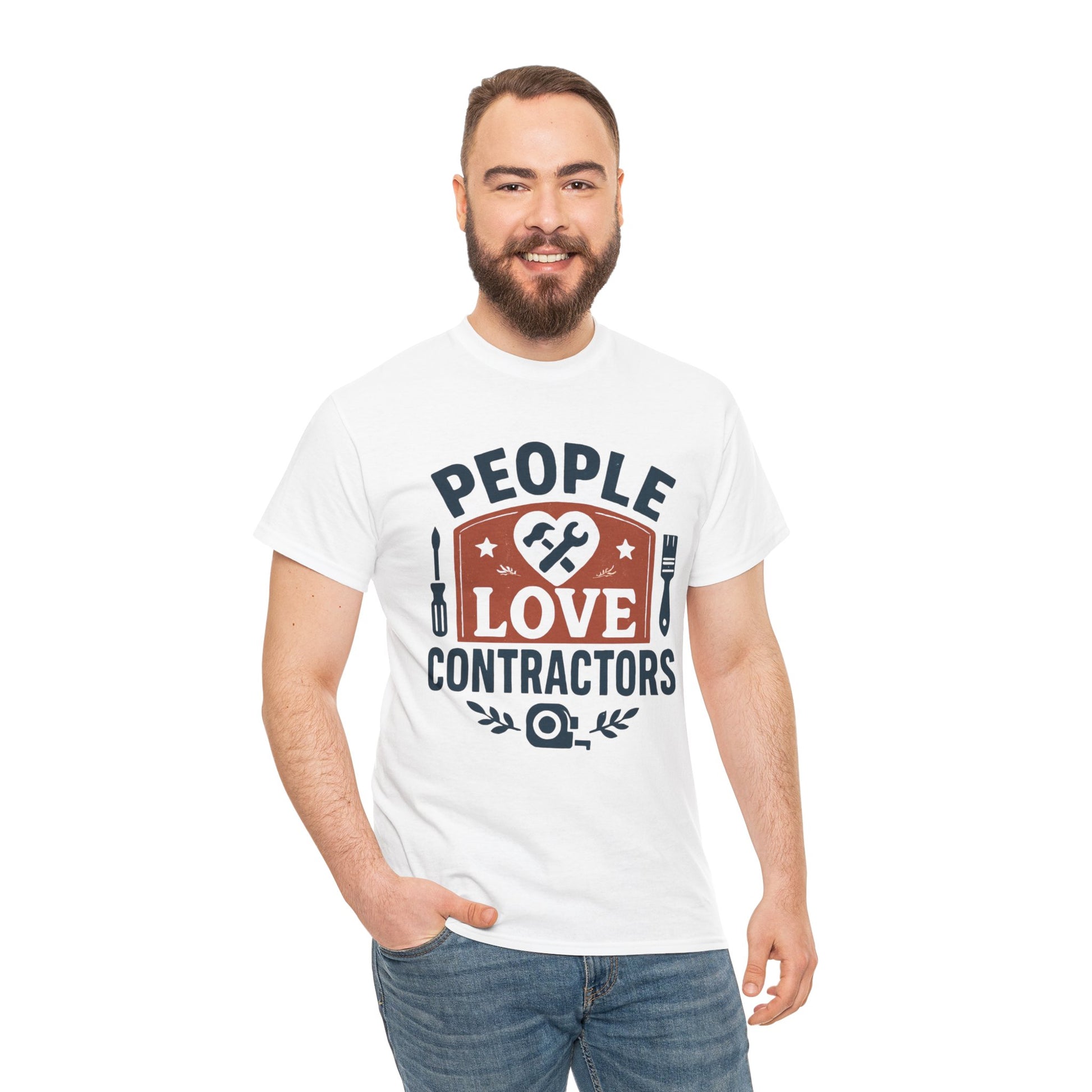 Contractor T-Shirt – "People Love Contractors" Graphic Tee Printify