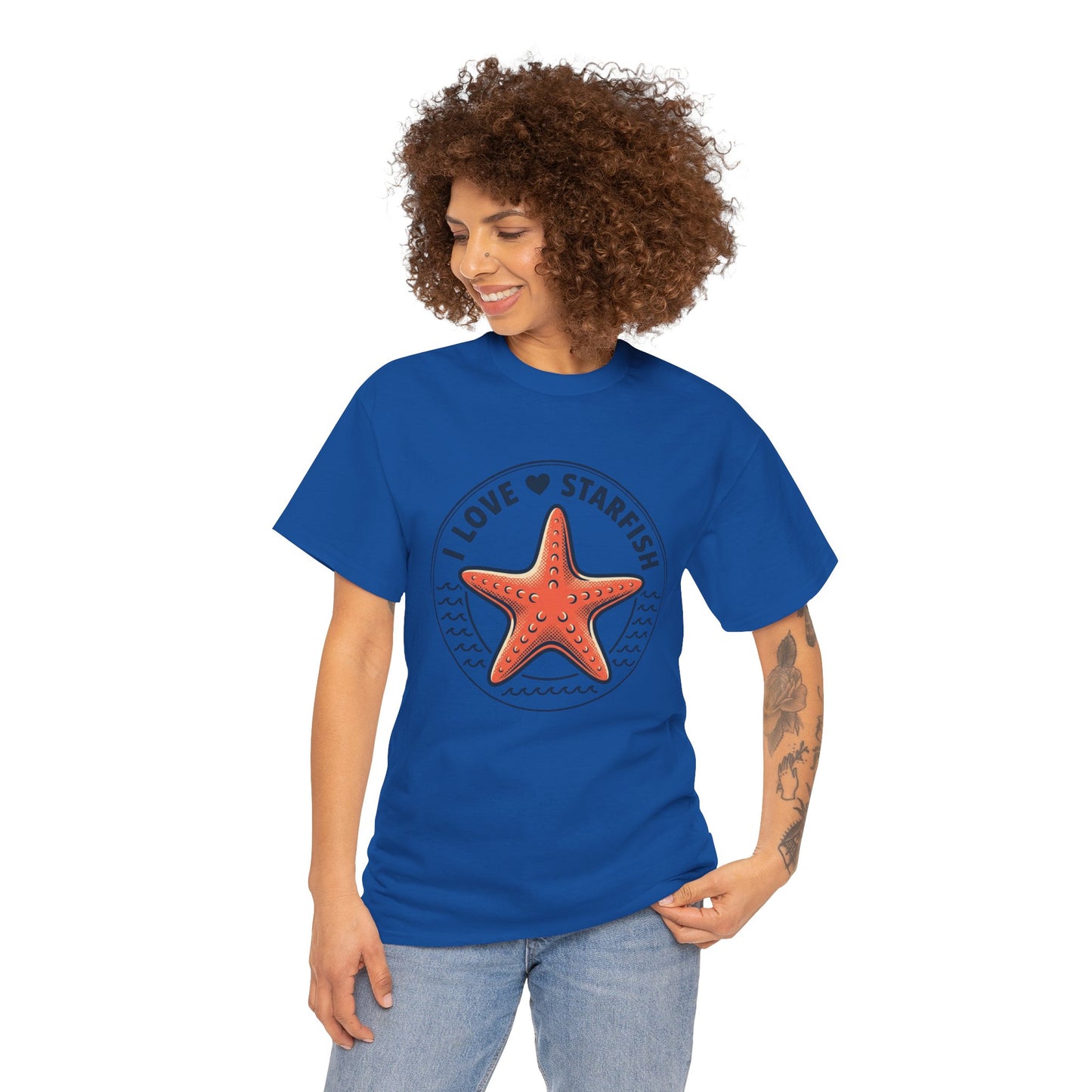 Starfish Tee — "I Love Starfish" Beach Graphic T-Shirt