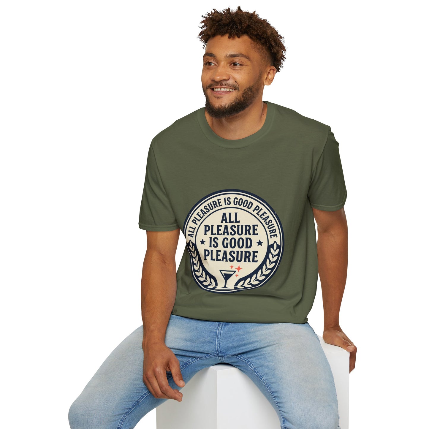"All Pleasure Is Good Pleasure" Vintage Badge Tee