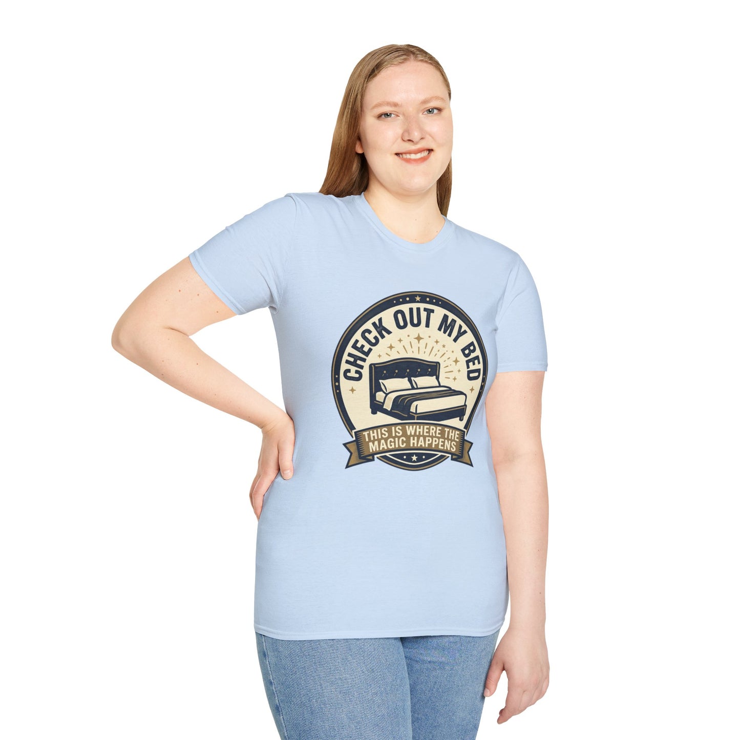 Check Out My Bed T-Shirt – “This Is Where The Magic Happens” Vintage Graphic Tee