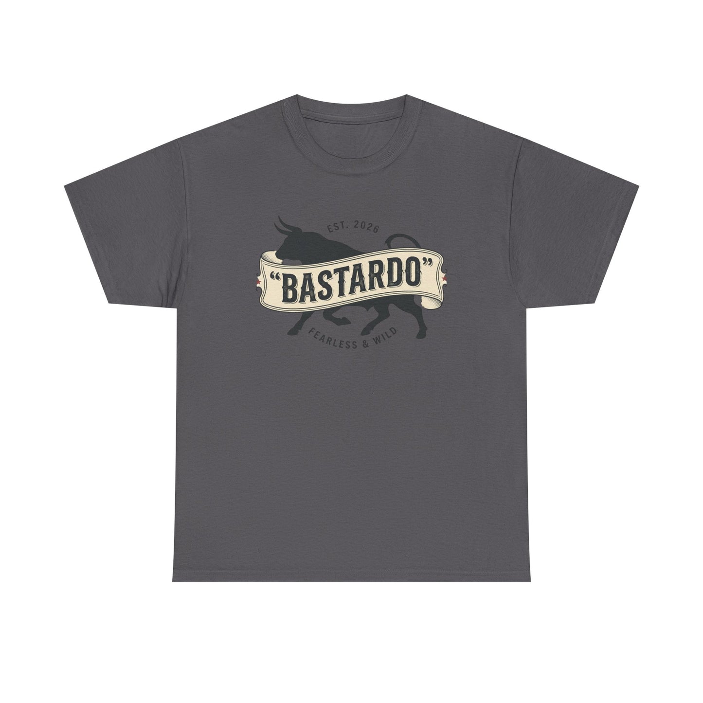Bastardo Graphic Tee — Vintage Bull Emblem T-Shirt