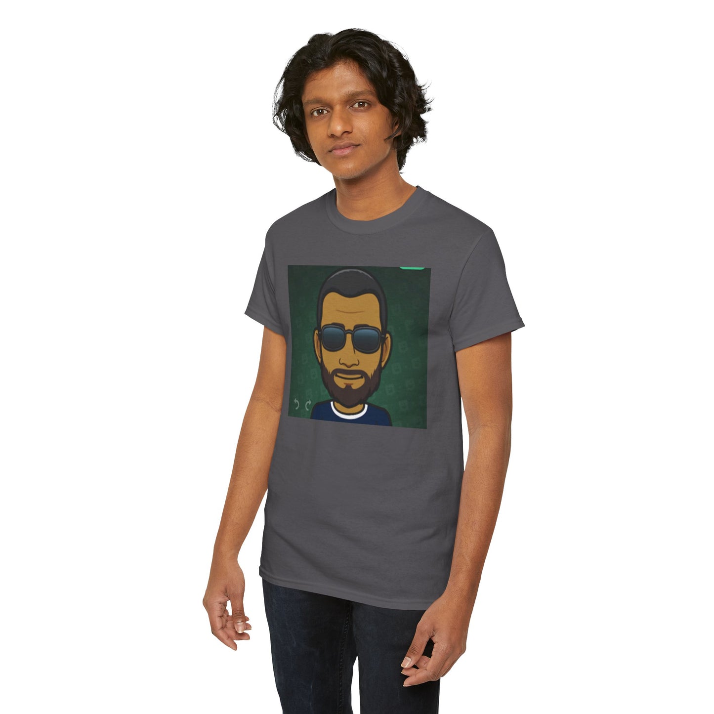 Bitmoji Portrait Tee — Cool Sunglasses Avatar Graphic T-Shirt Printify