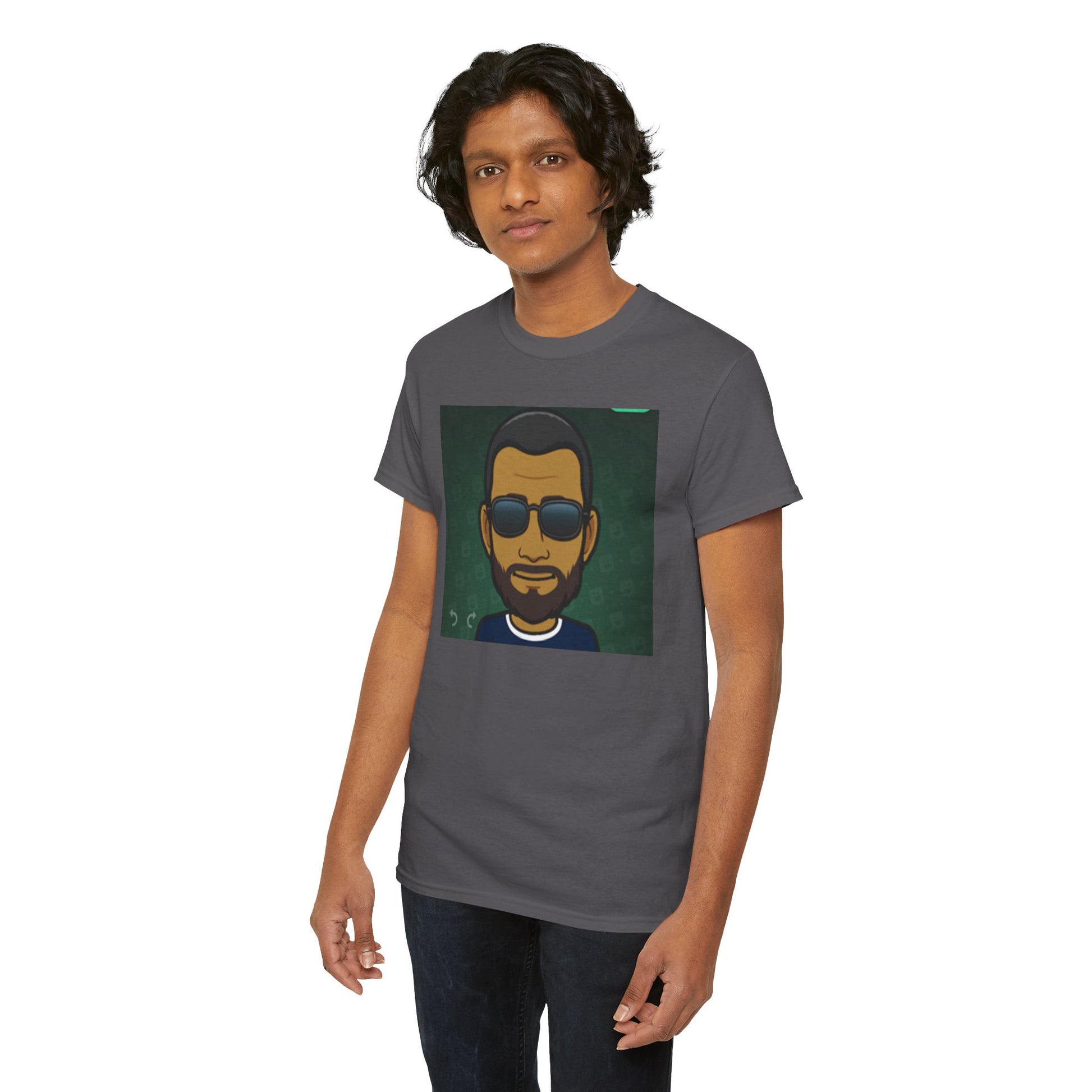 Bitmoji Portrait Tee — Cool Sunglasses Avatar Graphic T-Shirt Printify