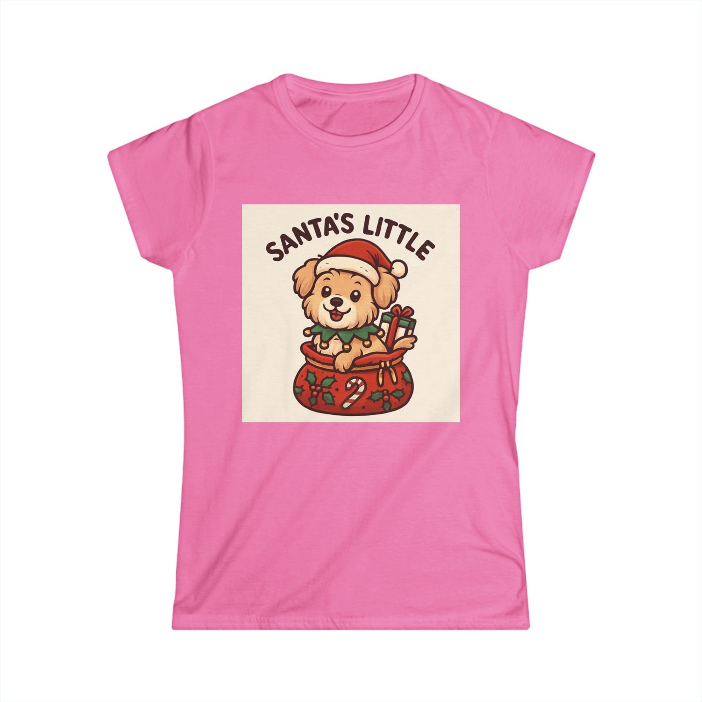 Santa's Little Puppy Tee — Cute Christmas Dog Holiday T‑Shirt for Women