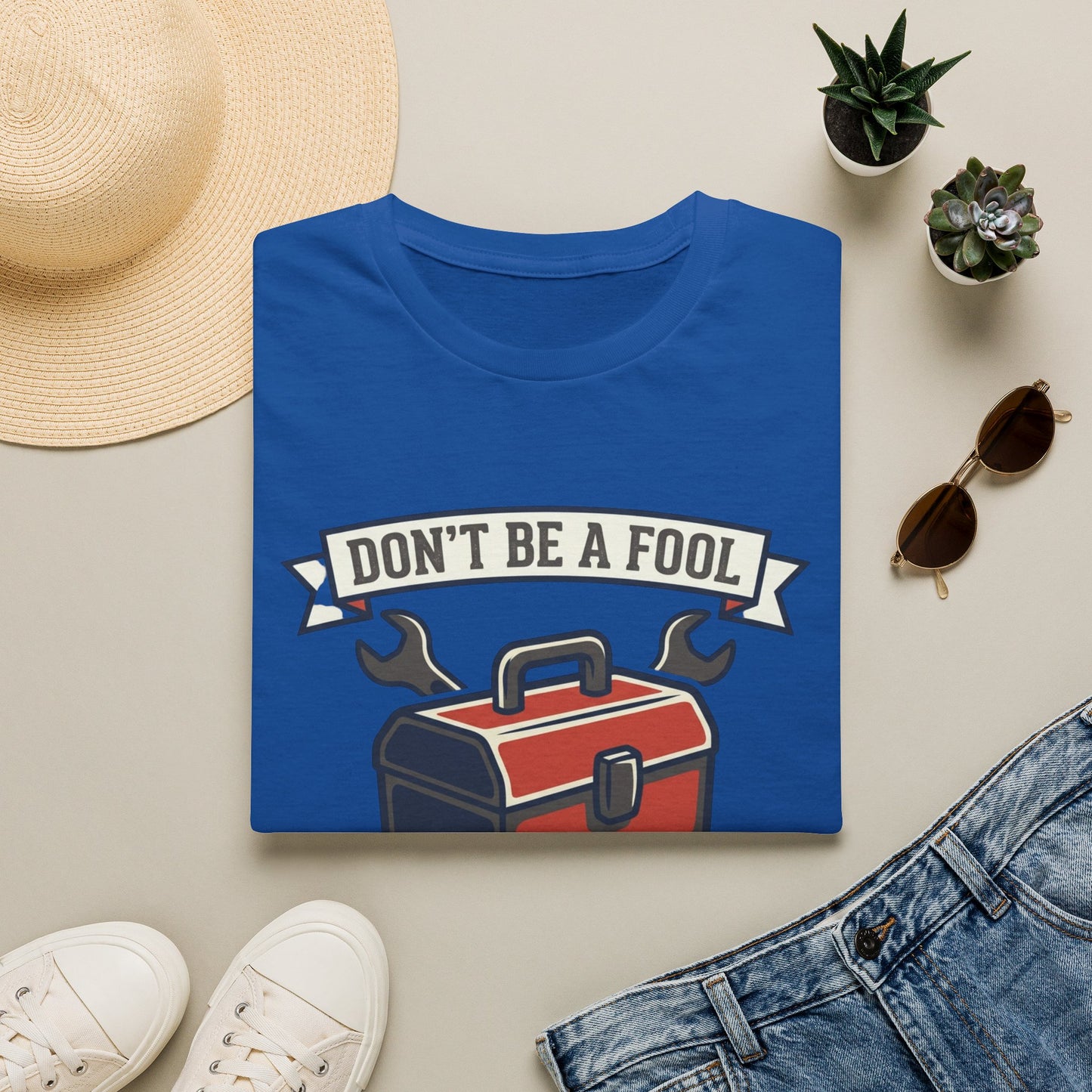 Don't Be a Fool Toolbox T‑Shirt — Wrap Your Tool Shirt for Mechanics & DIYers