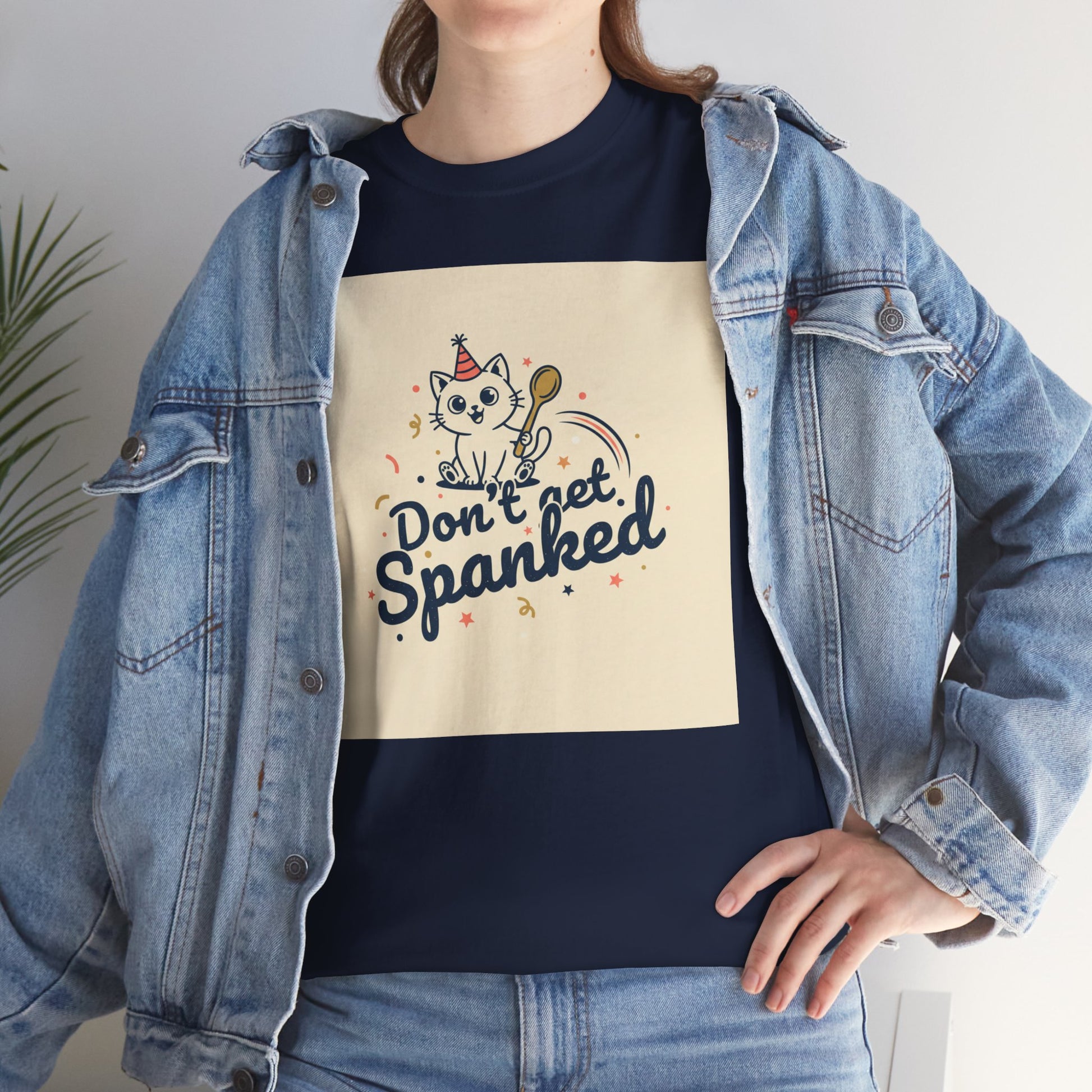 Don’t Get Spanked Cat Tee — Cute Retro Kitten Graphic T-Shirt Printify