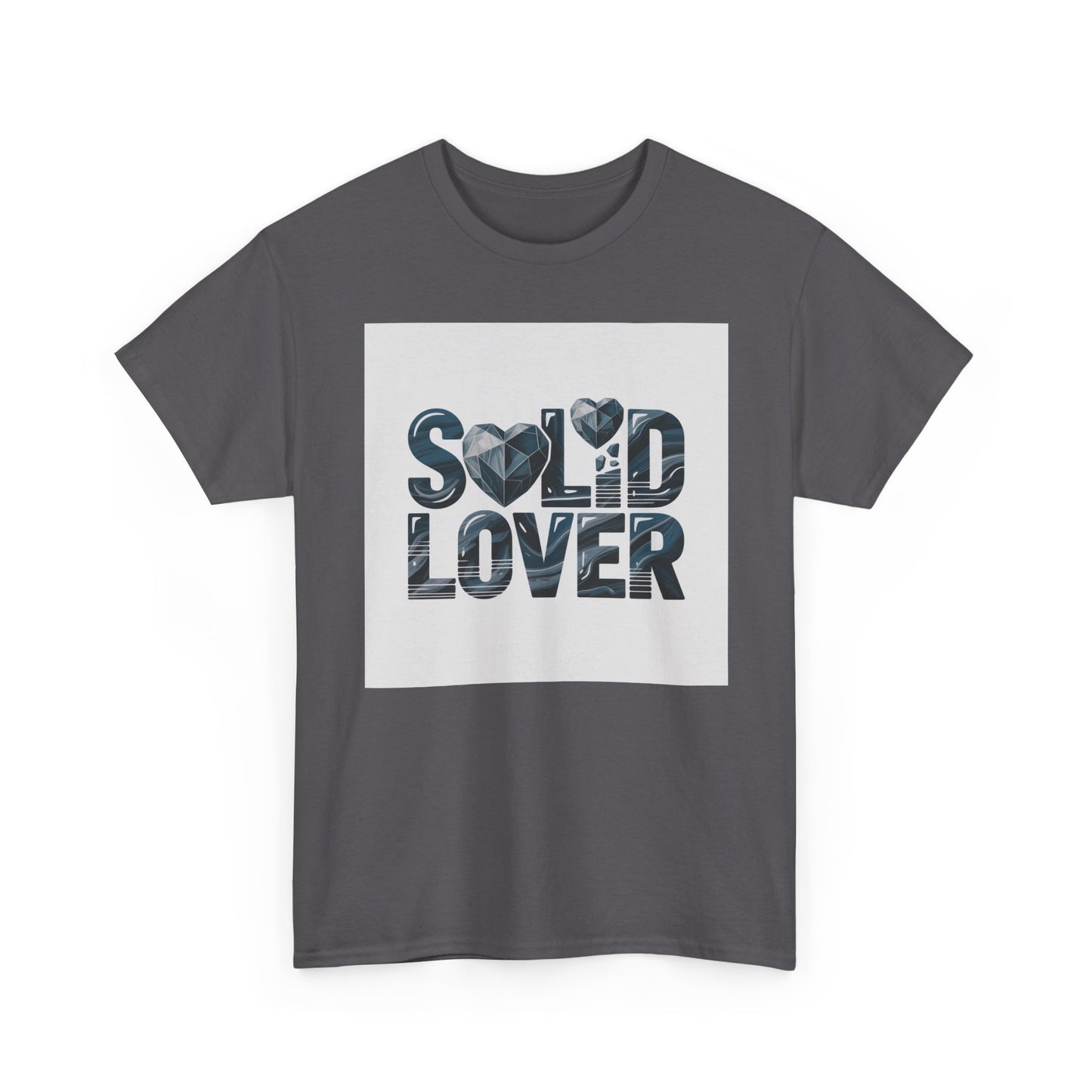 Solid Lover T‑Shirt — Bold Heart Typography Tee for Couples & Romance
