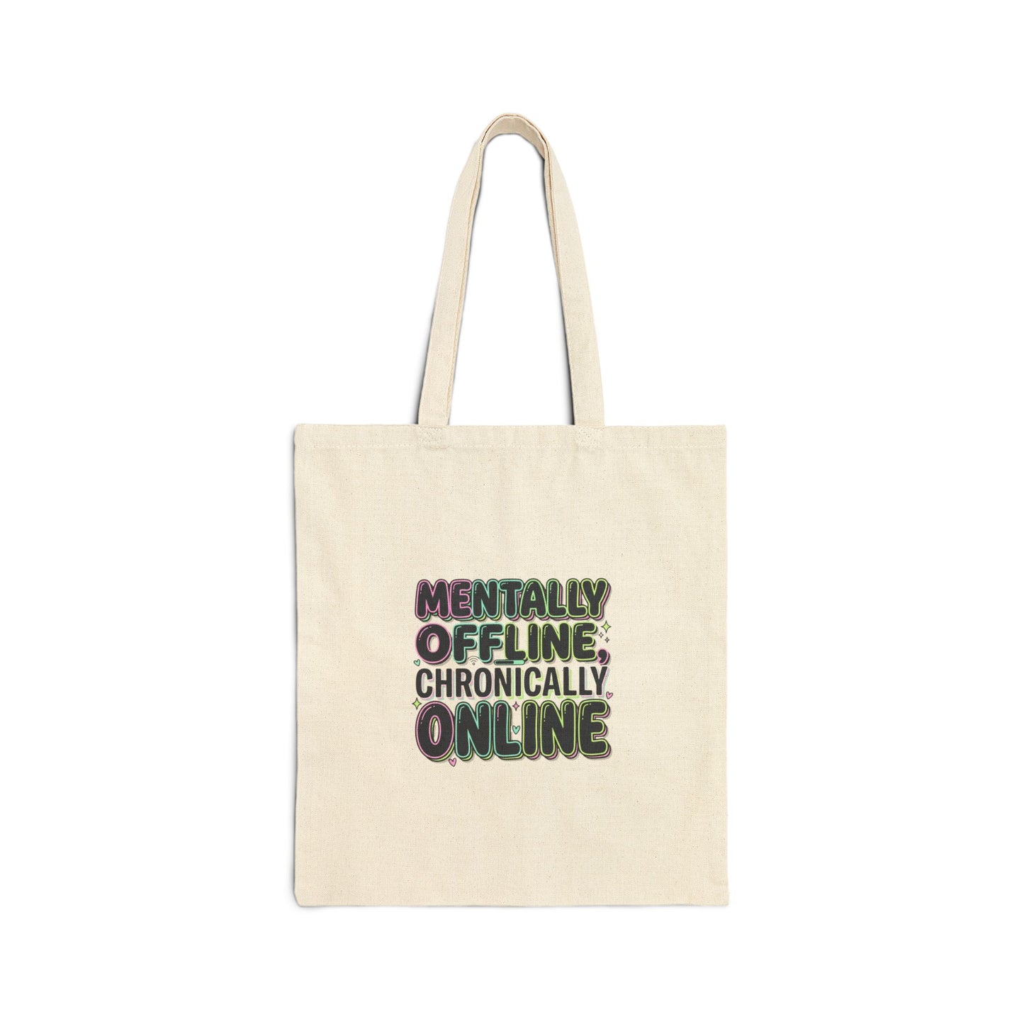 Mentally Offline Cotton Canvas Tote Bag