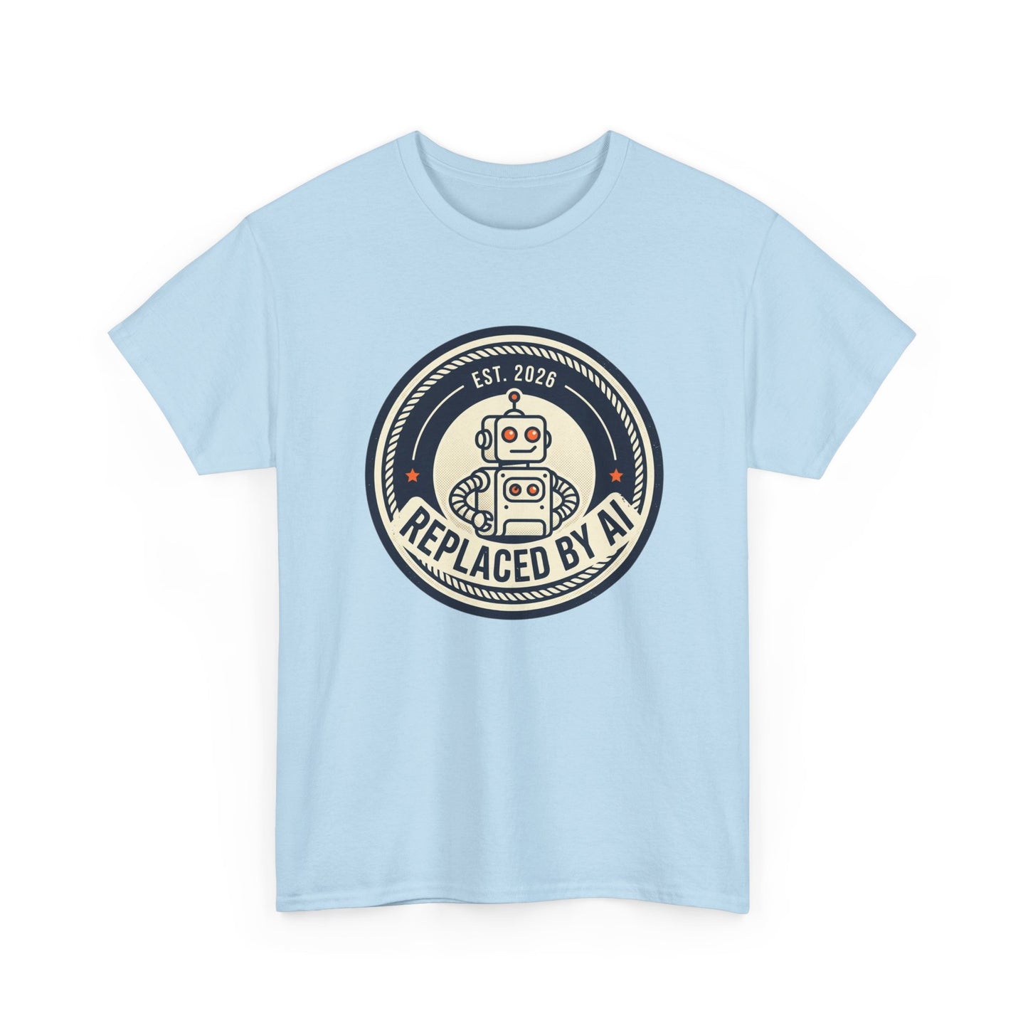 "Replaced by AI" Retro Robot Graphic Tee
