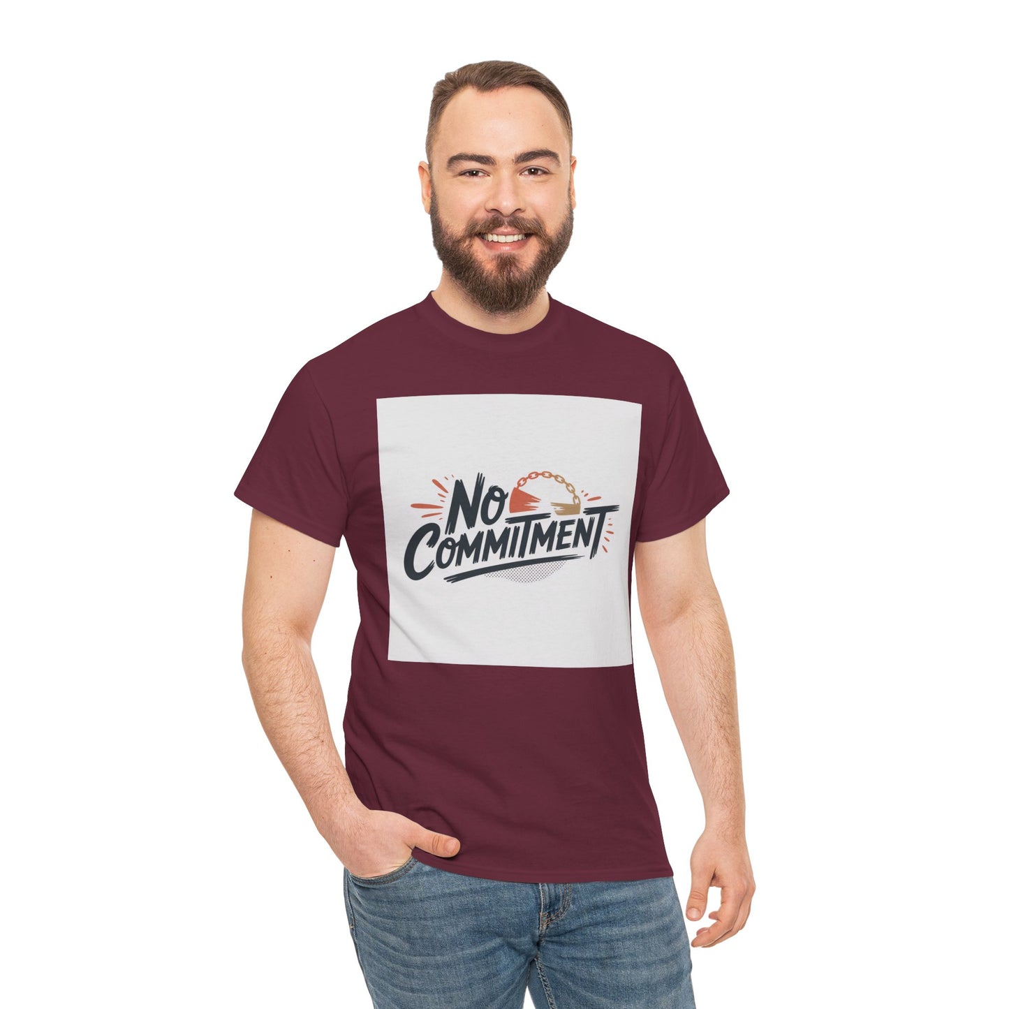 No Commitment T-Shirt — Funny Casual Graphic Tee for Dating & Freedom Lovers
