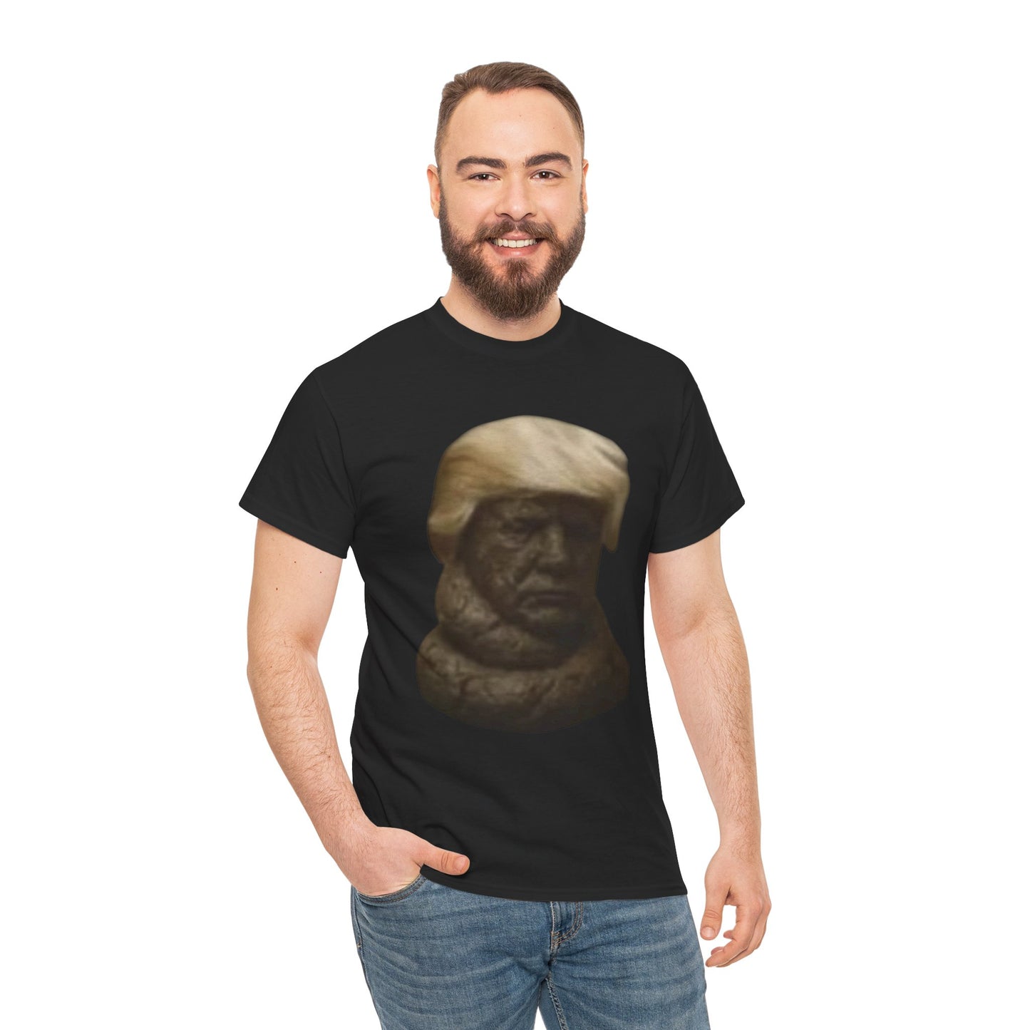 Graphic Tee — Bronze Bust Illustration T‑Shirt