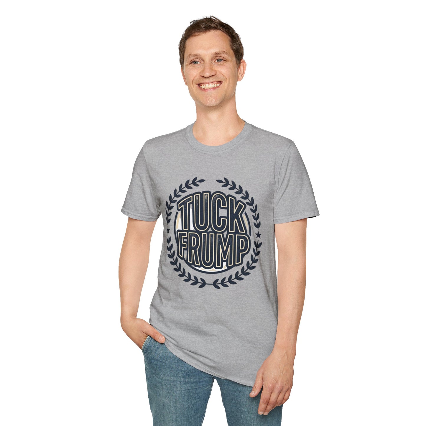 "Tuck Frump" Vintage Laurel Emblem Political Satire Tee