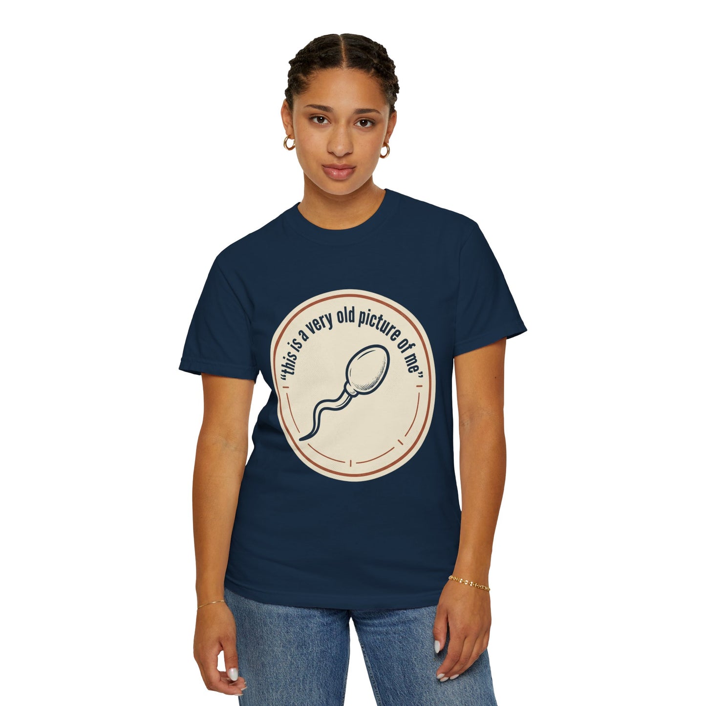 Vintage Sperm Graphic T-Shirt — "this is a very old picture of me"