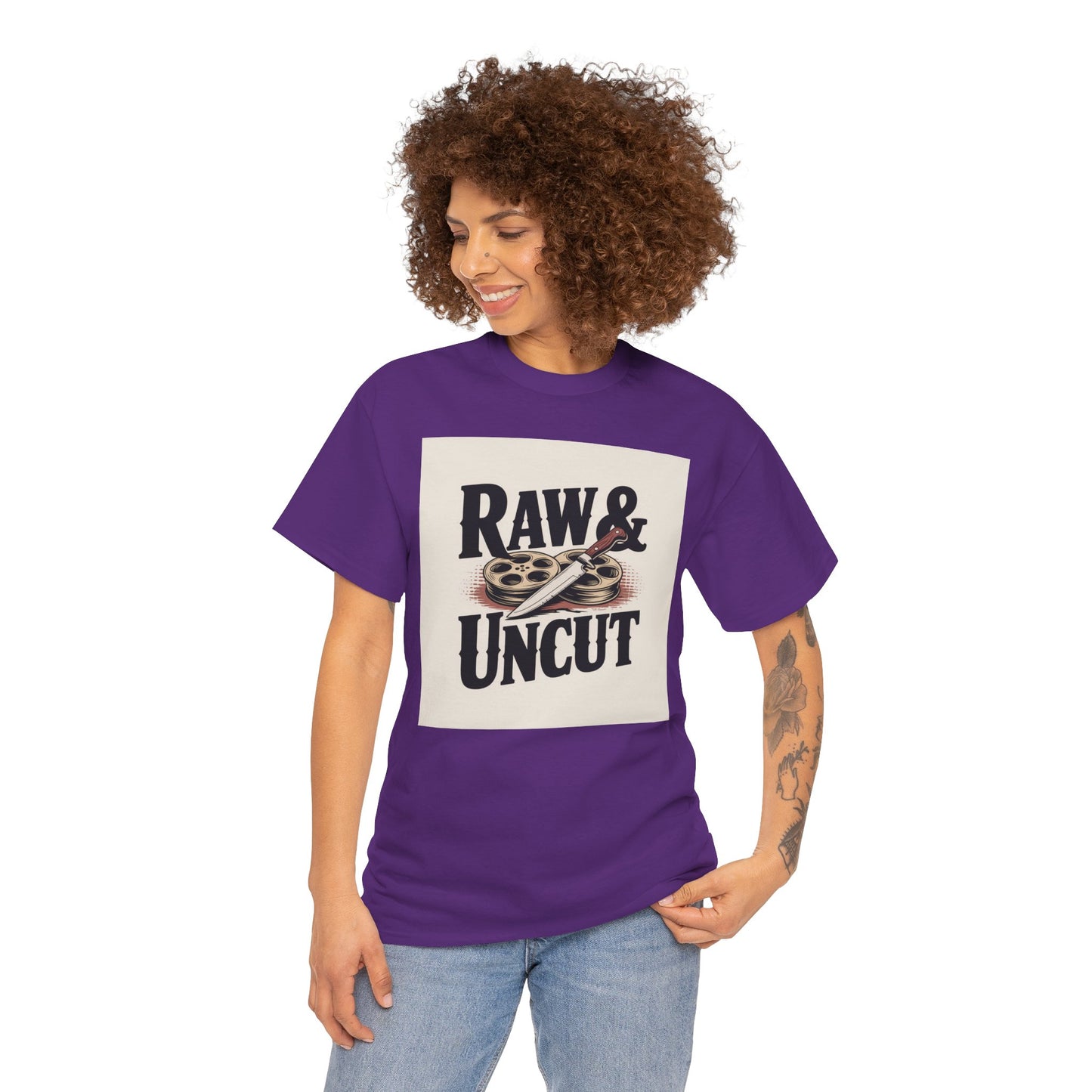 Raw & Uncut Graphic Tee — Vintage Film Reel Movie Lover T-Shirt