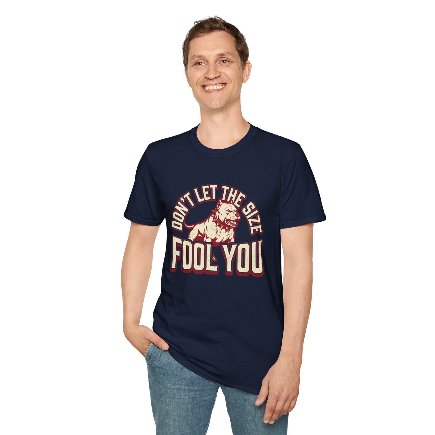 "Don’t Let The Size Fool You" Vintage Dog Tee-Pitbull Graphic T-Shirt