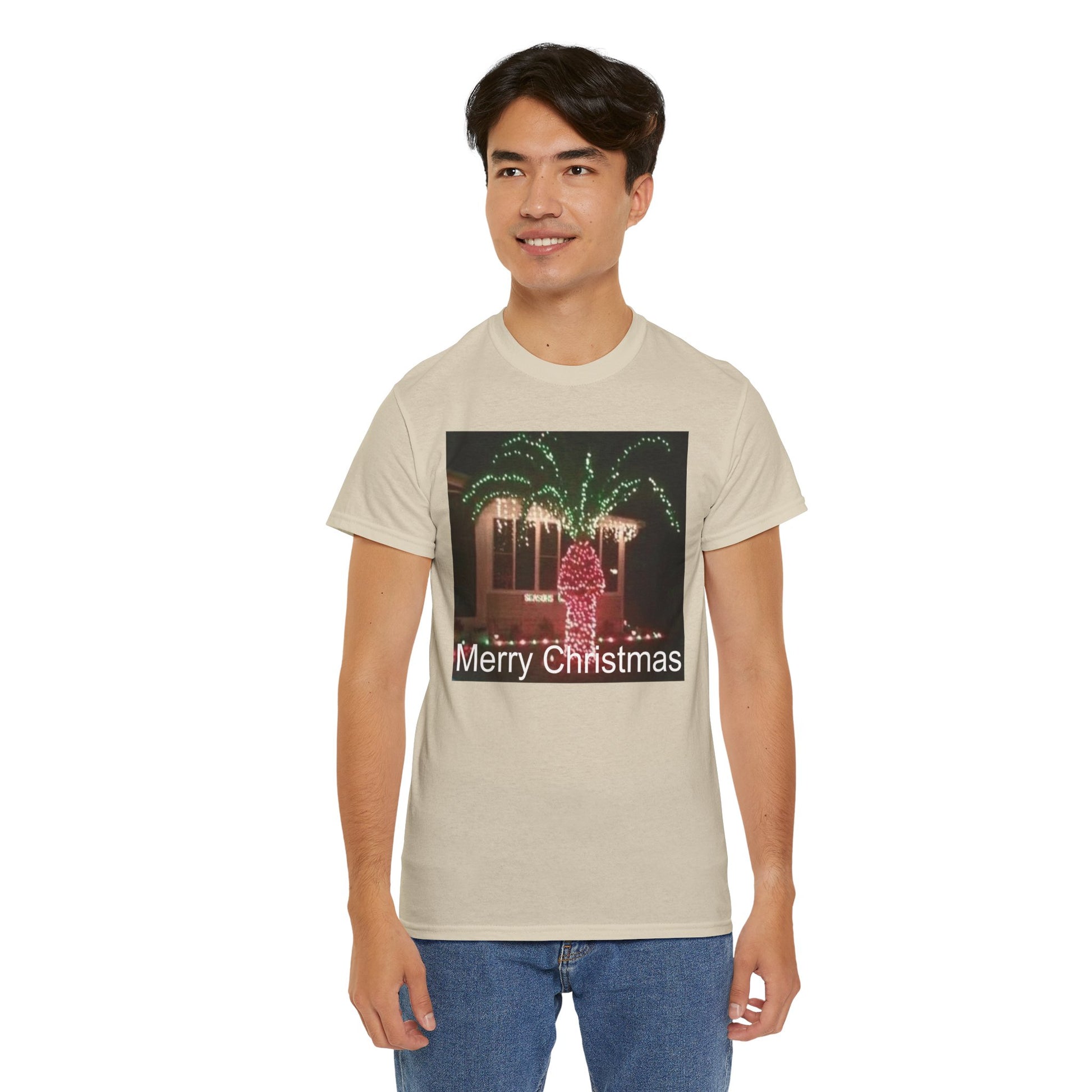 Christmas Lights Tee — 'Merry Christmas' Holiday Graphic T-Shirt Printify