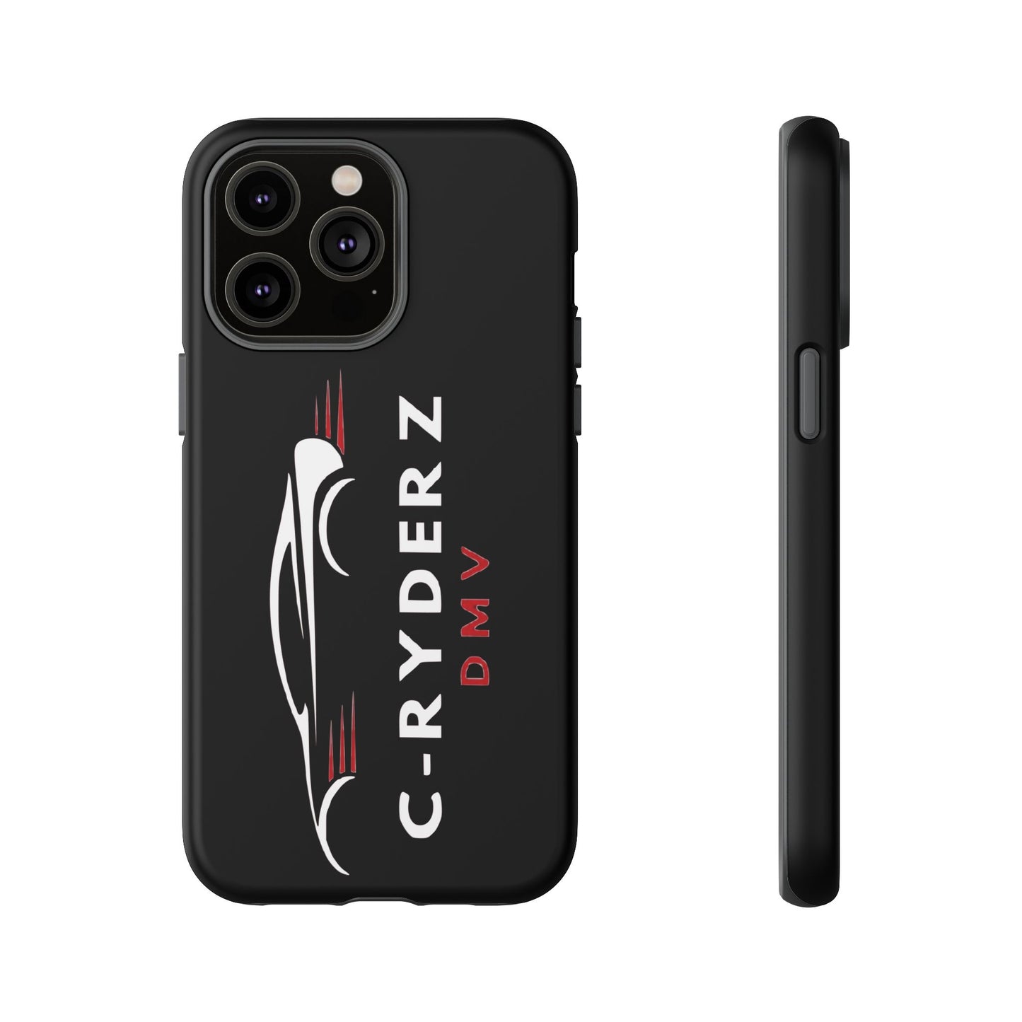 C-Ryderz DMV Black Slim Phone Case — Sporty Car Silhouette Protective Cover Printify