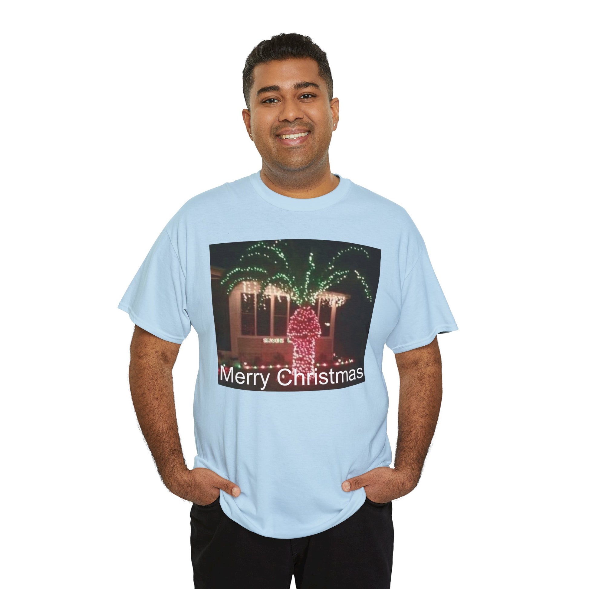 Christmas Lights Tee — 'Merry Christmas' Holiday Graphic T-Shirt Printify