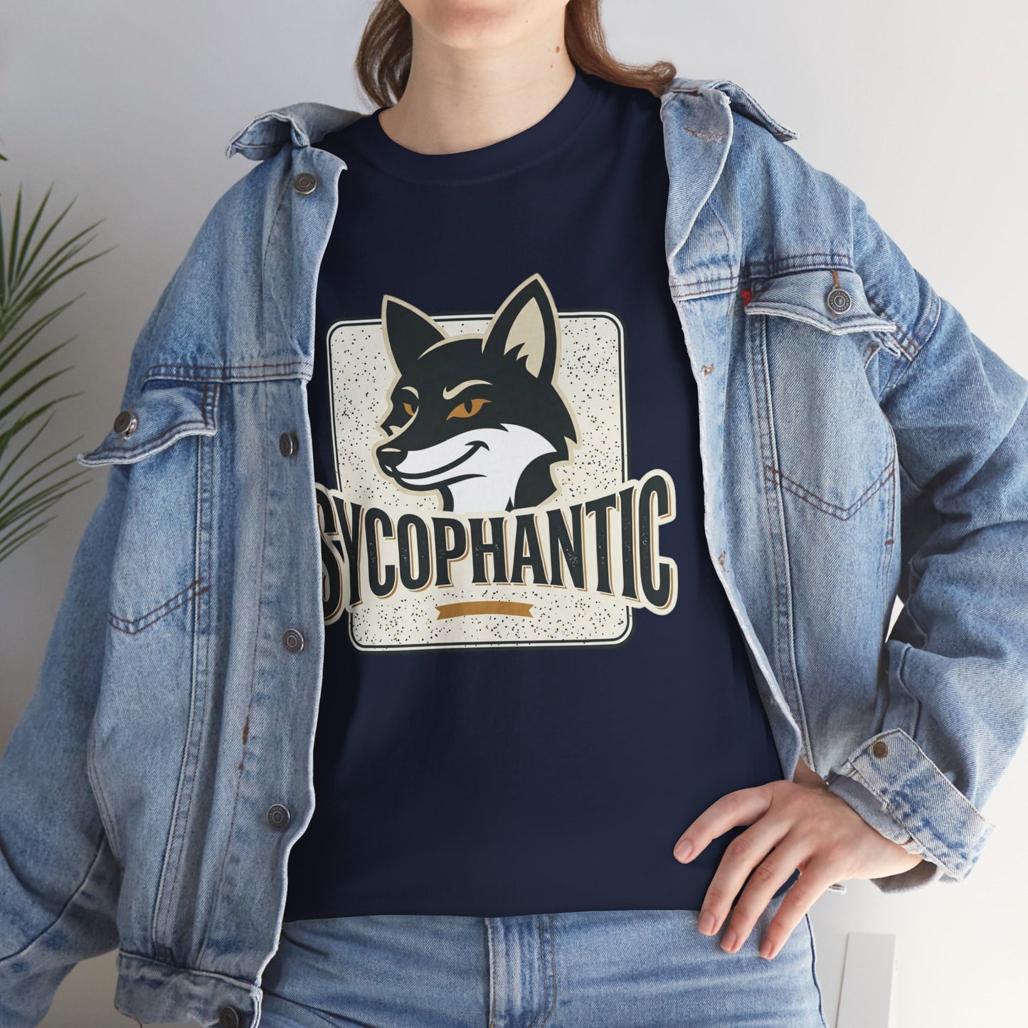 Sycophantic Fox Graphic Tee — Retro Animal Logo T-Shirt