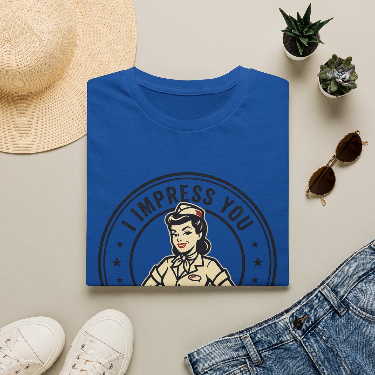 'I Impress You' Vintage Pin-Up Graphic Tee