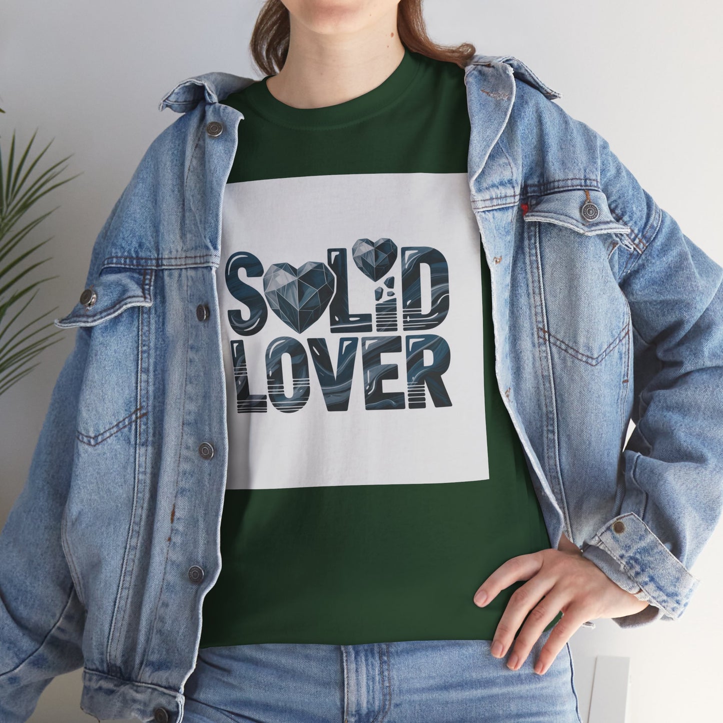Solid Lover T‑Shirt — Bold Heart Typography Tee for Couples & Romance