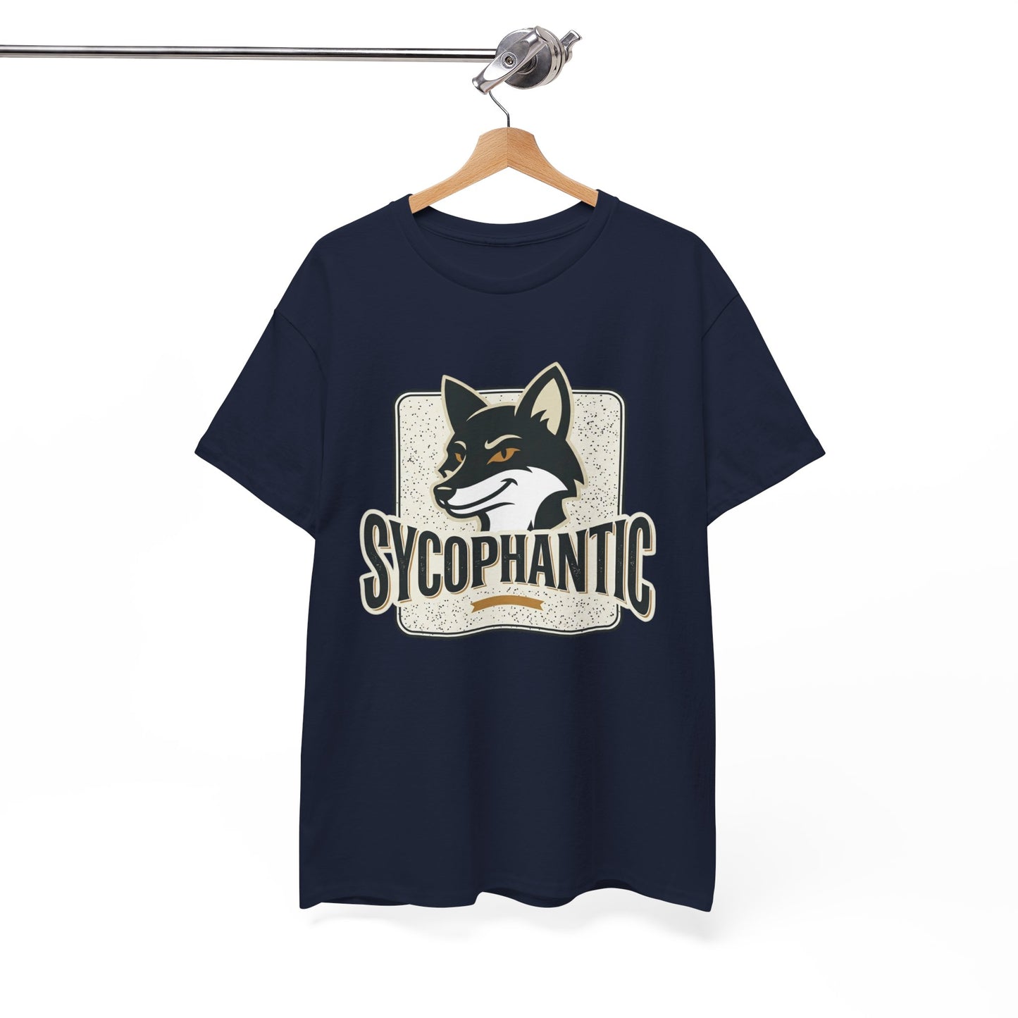 Sycophantic Fox Graphic Tee — Retro Animal Logo T-Shirt