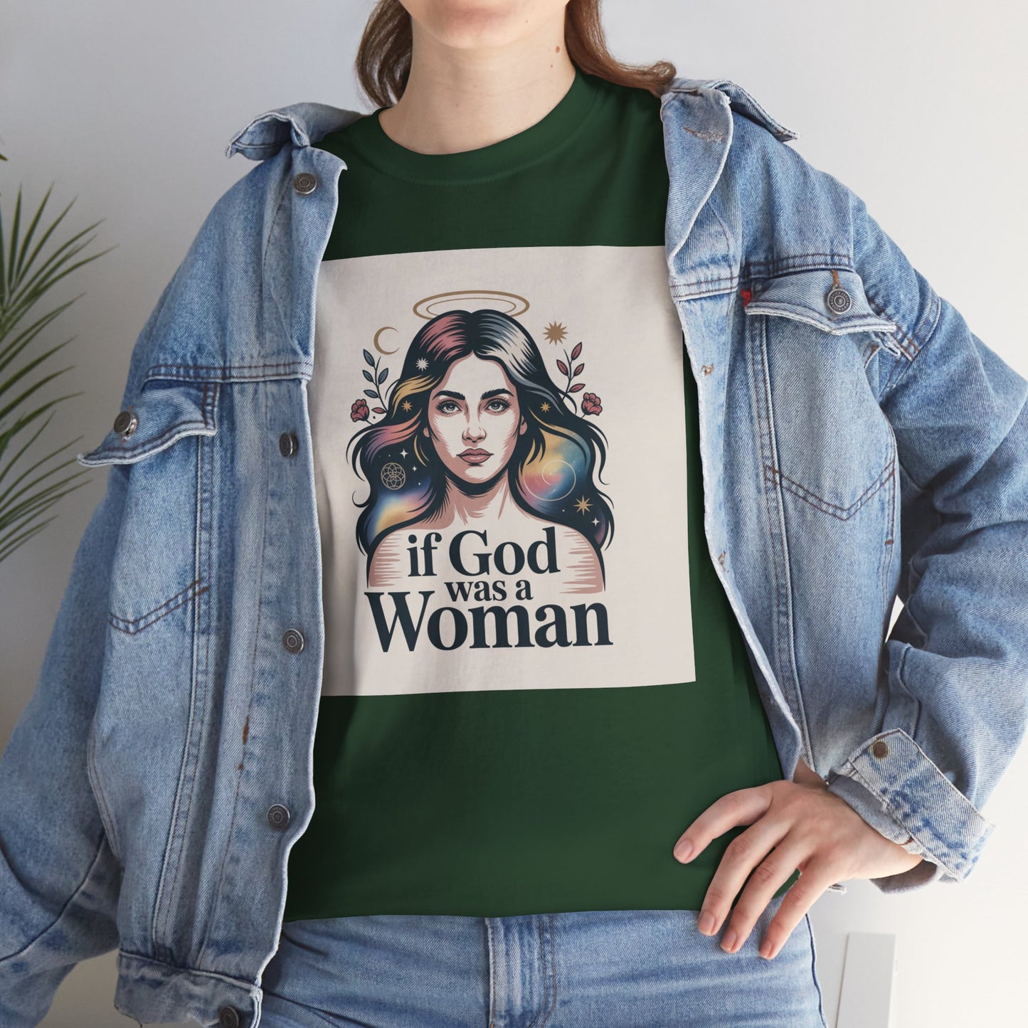 If God Was a Woman T-Shirt — Feminist Retro Portrait Tee