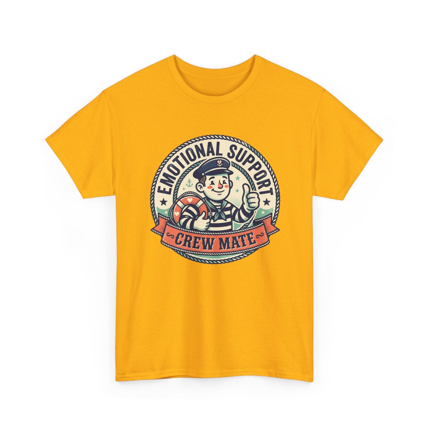 Emotional Support Crew Mate T‑Shirt — Retro Nautical Crewmate Tee Printify