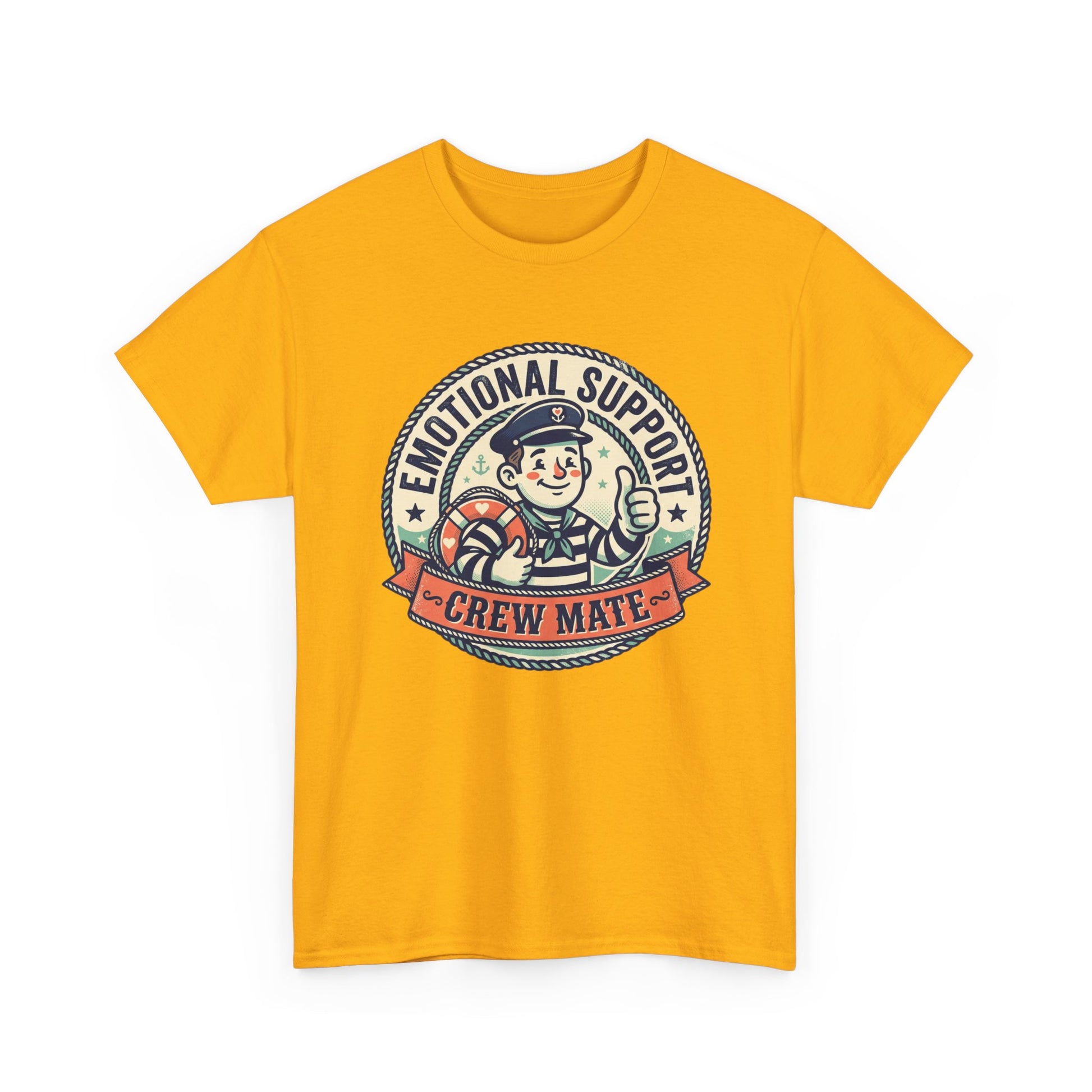 Emotional Support Crew Mate T‑Shirt — Retro Nautical Crewmate Tee Printify