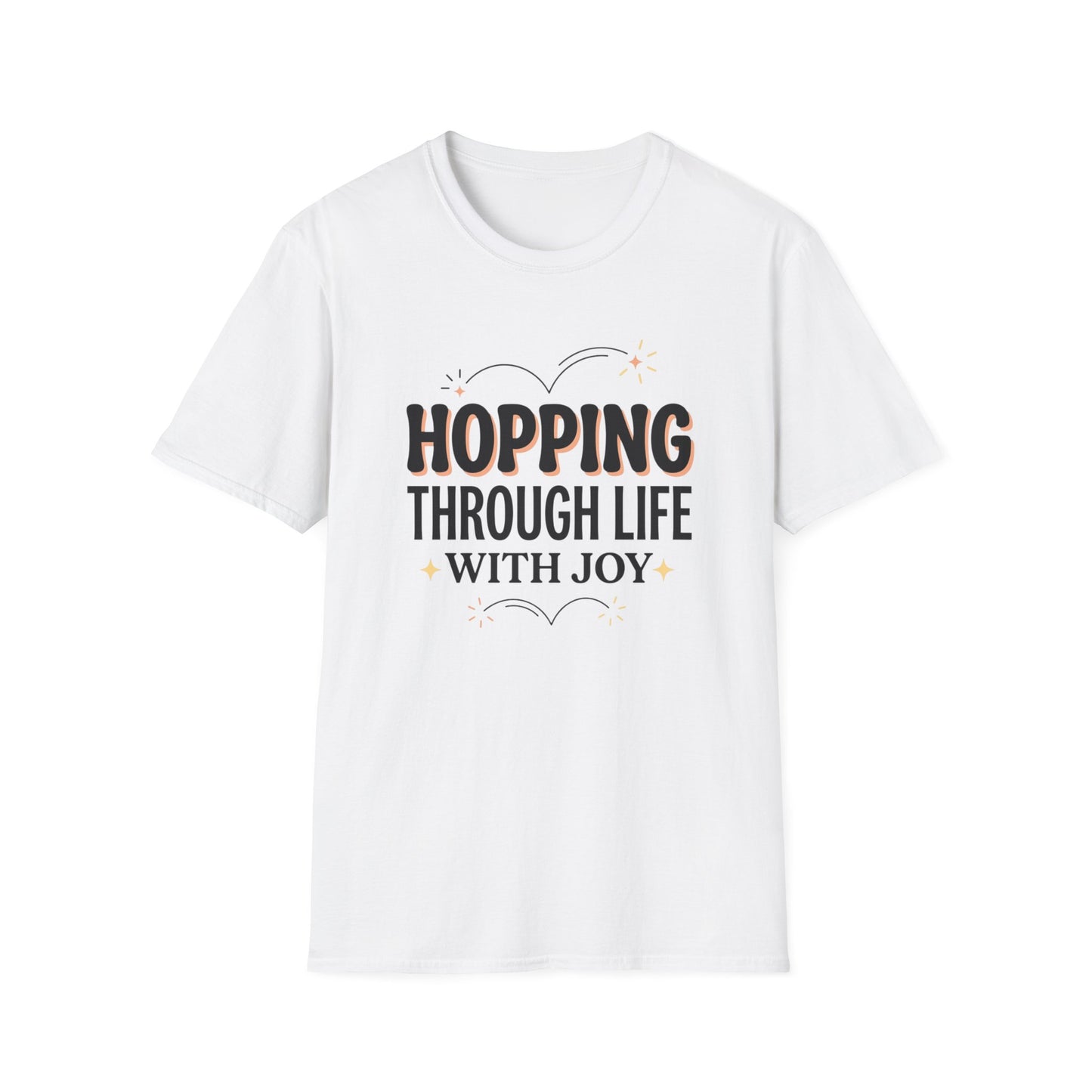 Hopping Through Life Tee — "Hopping Through Life with Joy" Inspirational Graphic T-Shirt