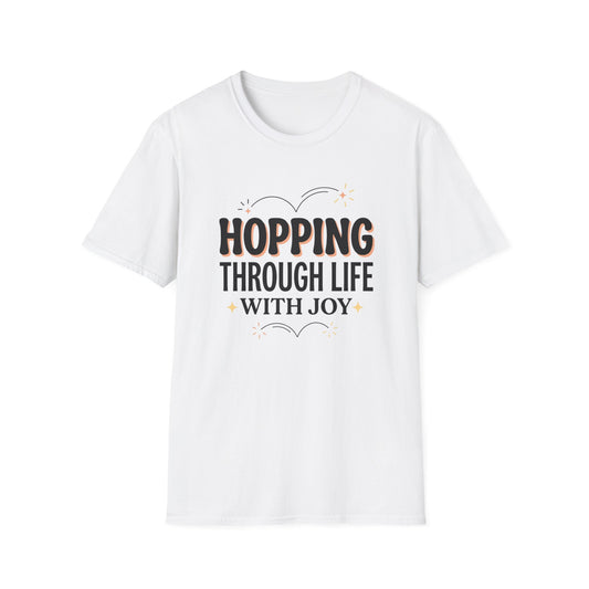 Hopping Through Life Tee — "Hopping Through Life with Joy" Inspirational Graphic T-Shirt