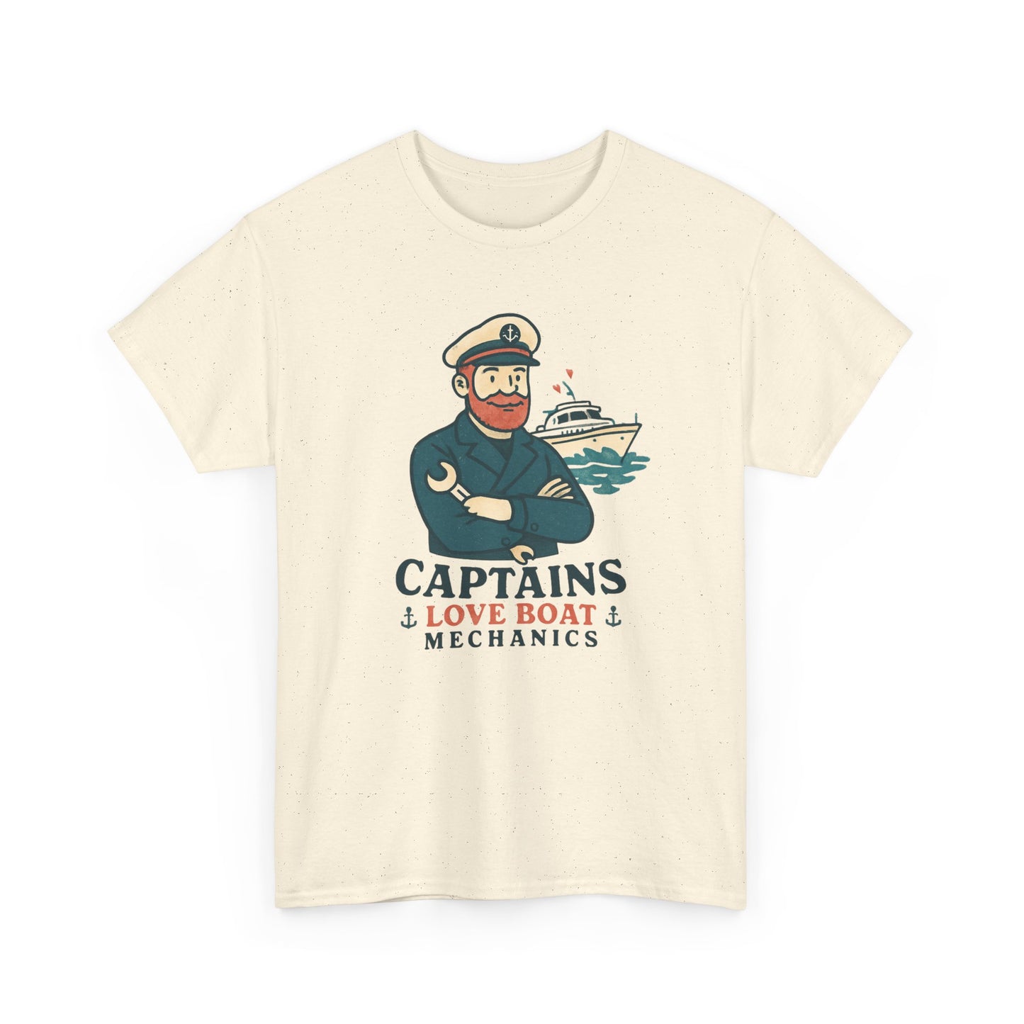 Captain Mechanics T‑Shirt — "Captains Love Boat Mechanics" Nautical Crew Tee