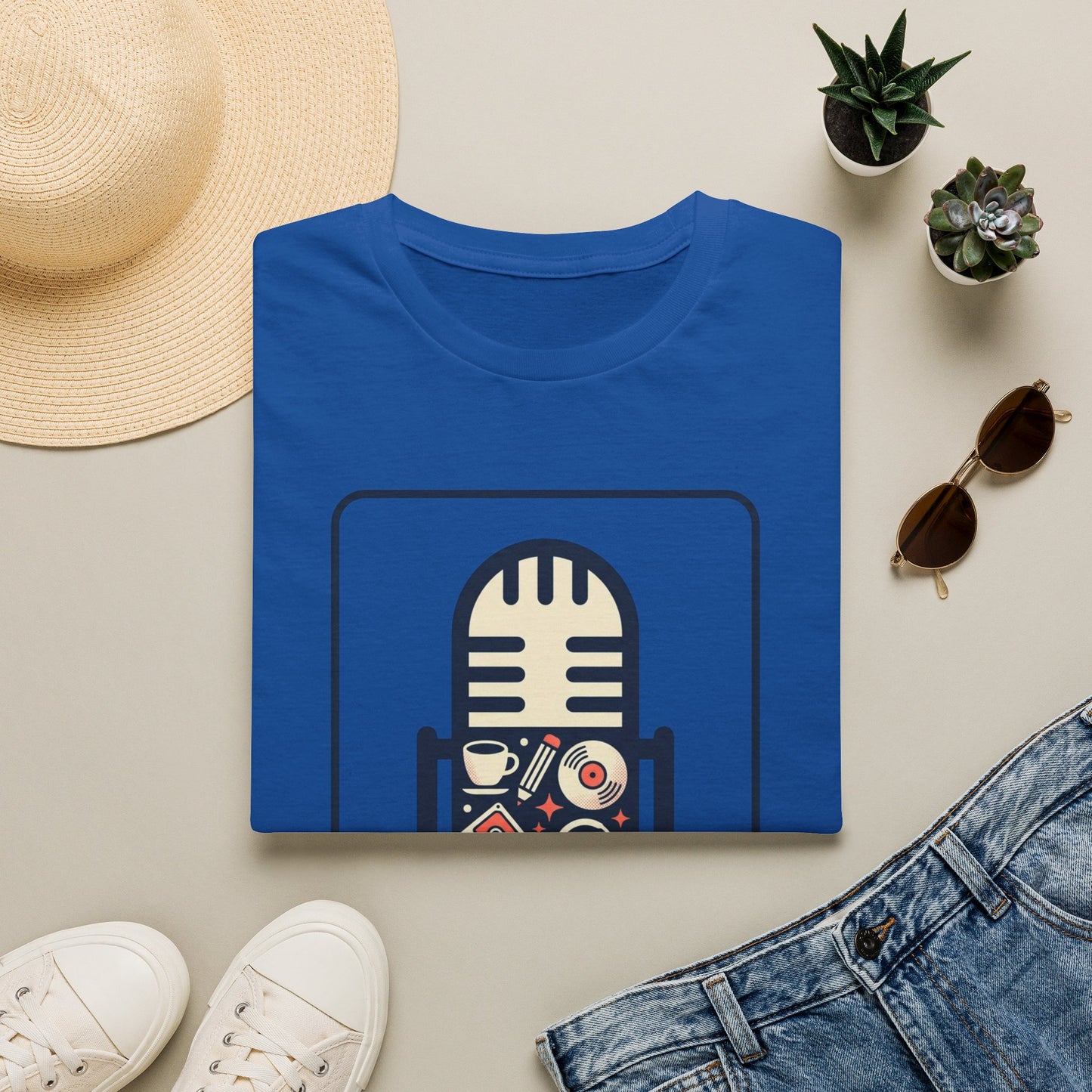 Microphone Graphic T-Shirt — “Objects Into Voice” Podcast Tee