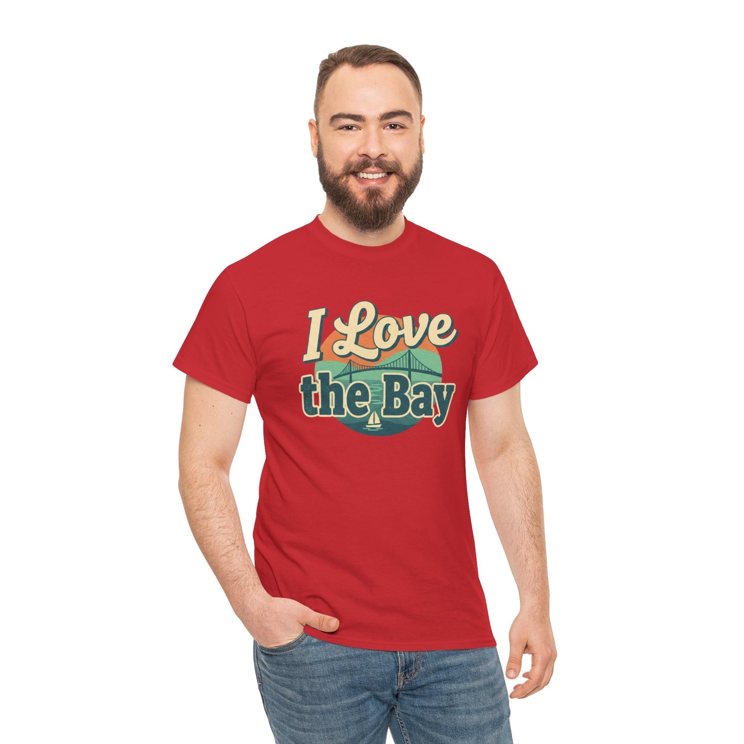 I Love the Bay T-Shirt — Retro Coastal Tee for Bay Lovers