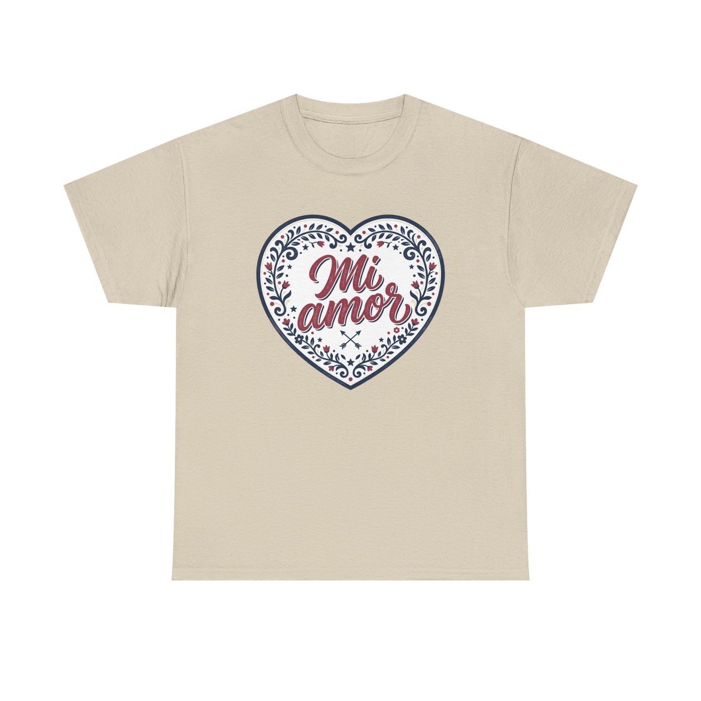 Mi Amor Heart T-Shirt — Romantic Floral Graphic Tee for Valentine’s Day