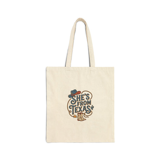Texas Cotton Canvas Tote Bag