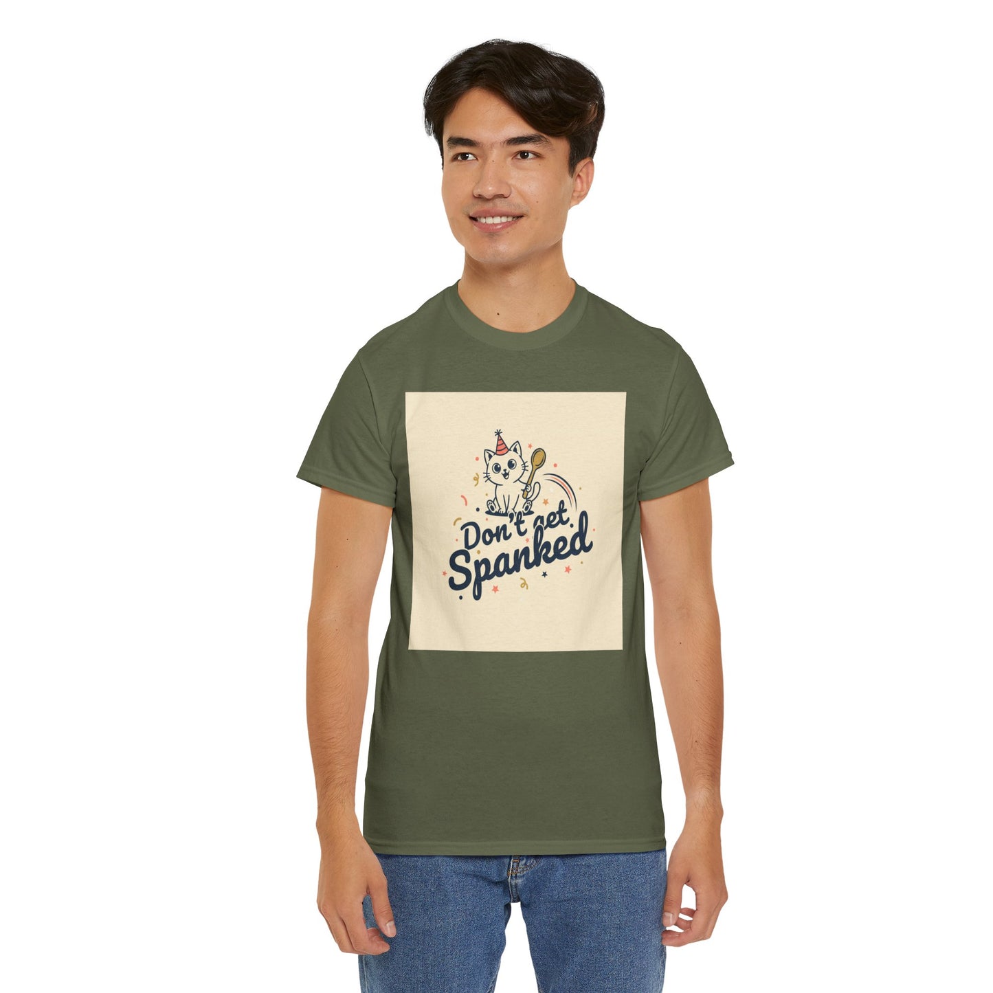Don’t Get Spanked Cat Tee — Cute Retro Kitten Graphic T-Shirt Printify