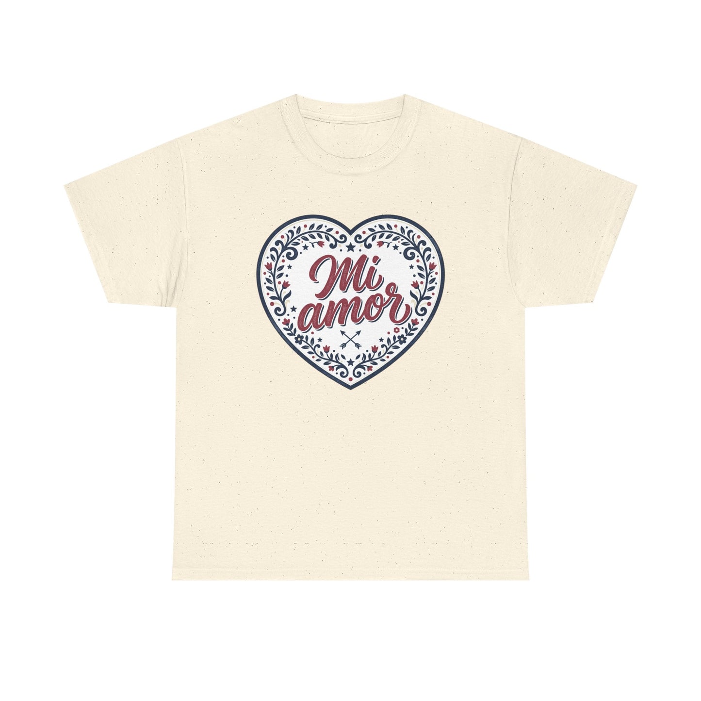 Mi Amor Heart T-Shirt — Romantic Floral Graphic Tee for Valentine’s Day