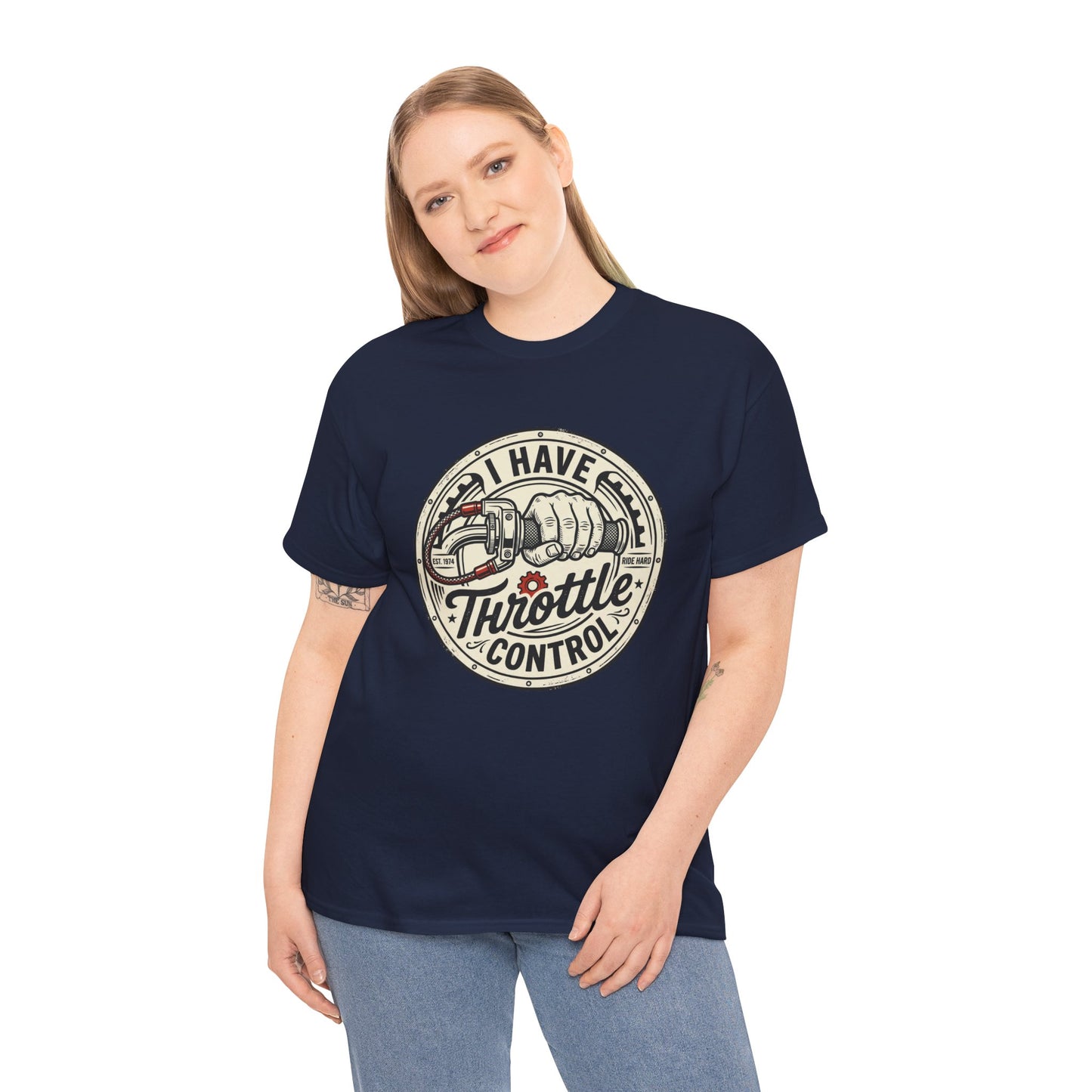 Throttle Control T-Shirt — "I Have Throttle Control" Vintage Motorcycle Tee