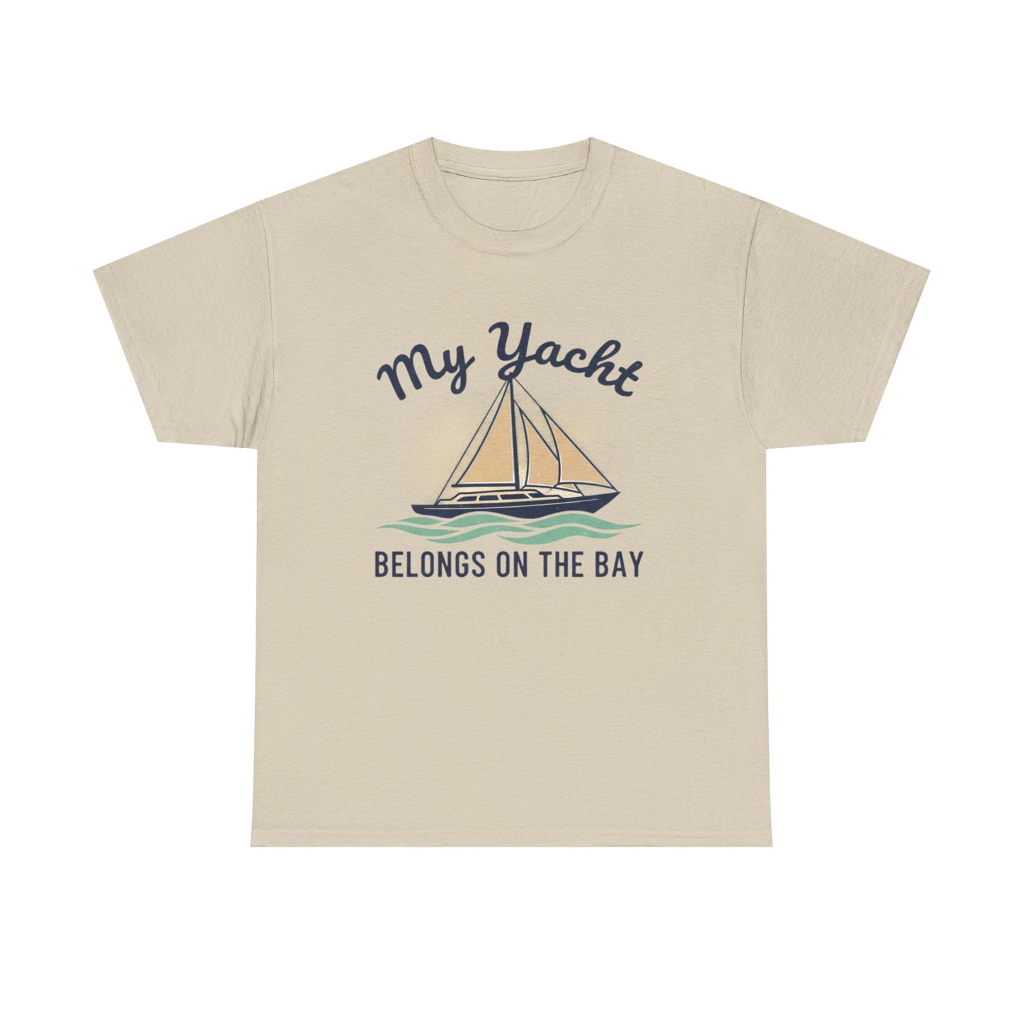 Sailboat Graphic Tee - "My Yacht Belongs on the Bay" Casual Nautical T-Shirt