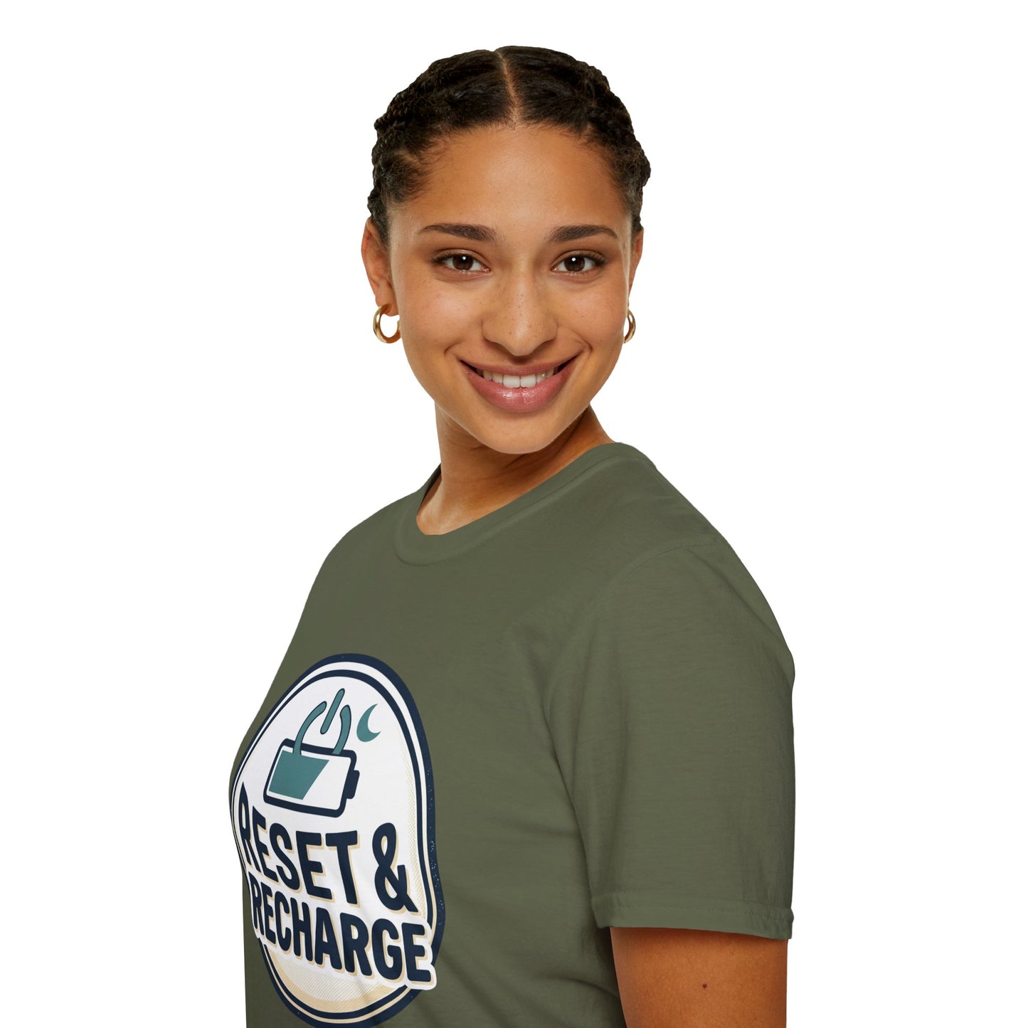 Reset & Recharge T-Shirt — Self-Care Relaxation Graphic Tee