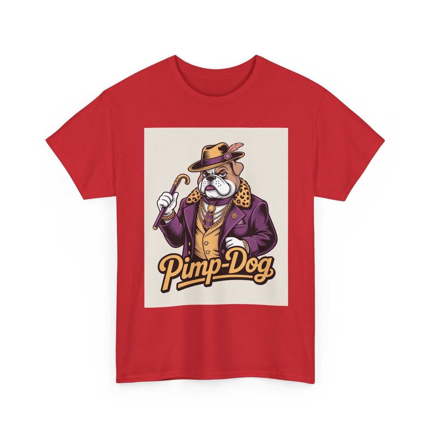 Pimp-Dog Graphic Tee — Retro Bulldog Character Shirt Printify