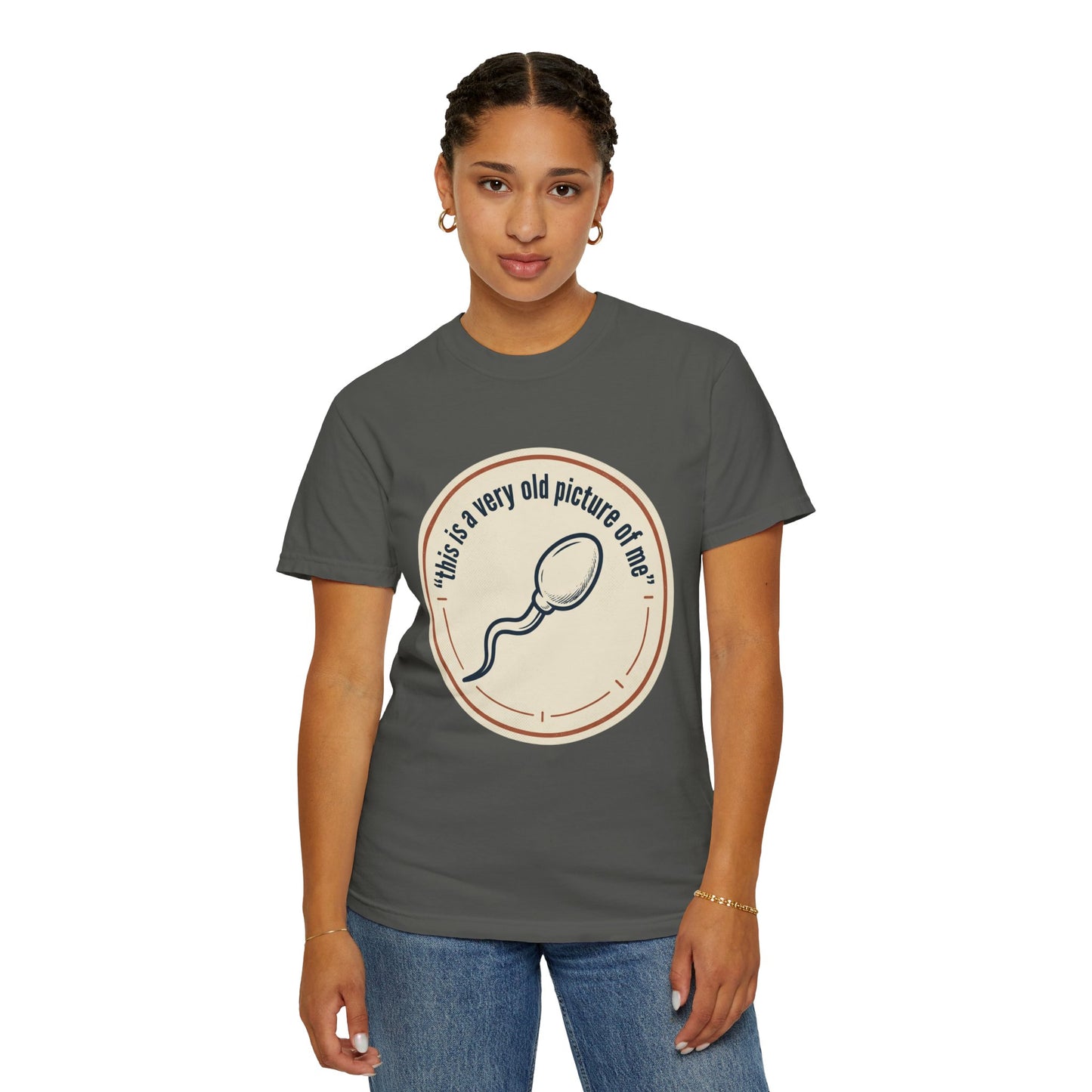 Vintage Sperm Graphic T-Shirt — "this is a very old picture of me"
