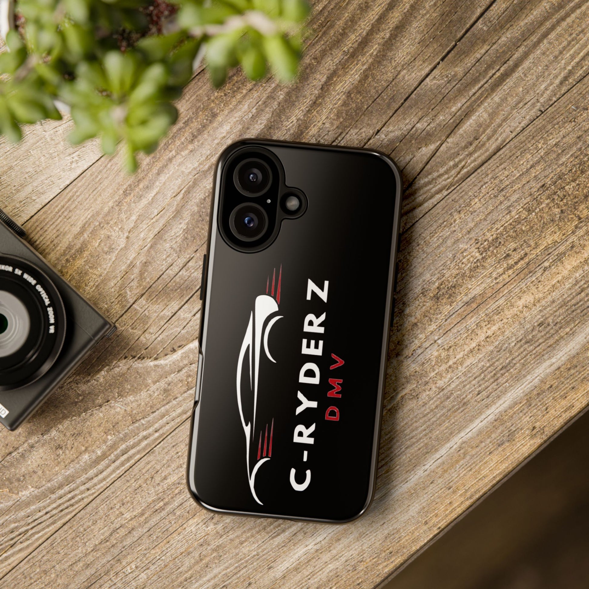 C-Ryderz DMV Black Slim Phone Case — Sporty Car Silhouette Protective Cover Printify