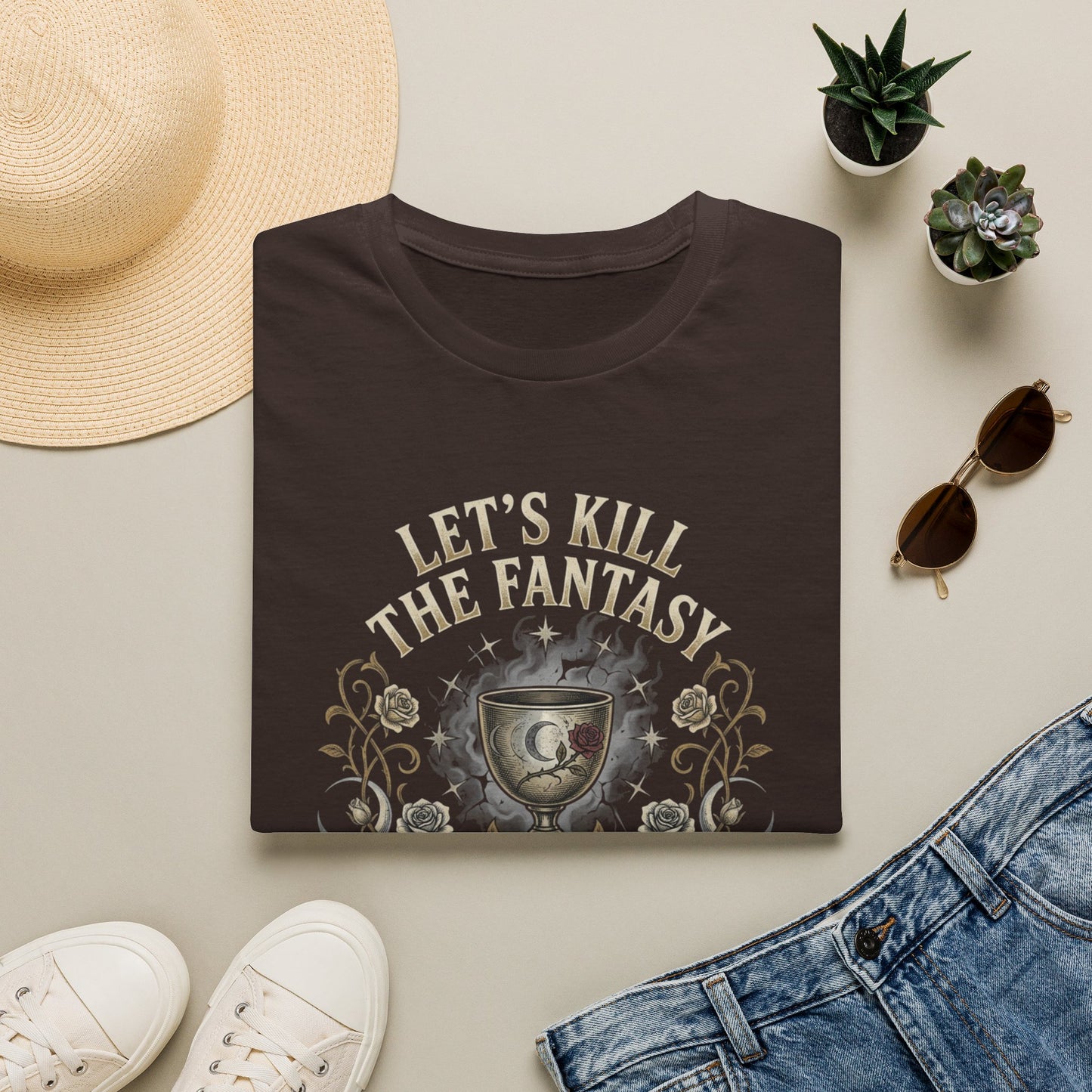 Let's Kill the Fantasy T‑Shirt — Dark Gothic Chalice Design
